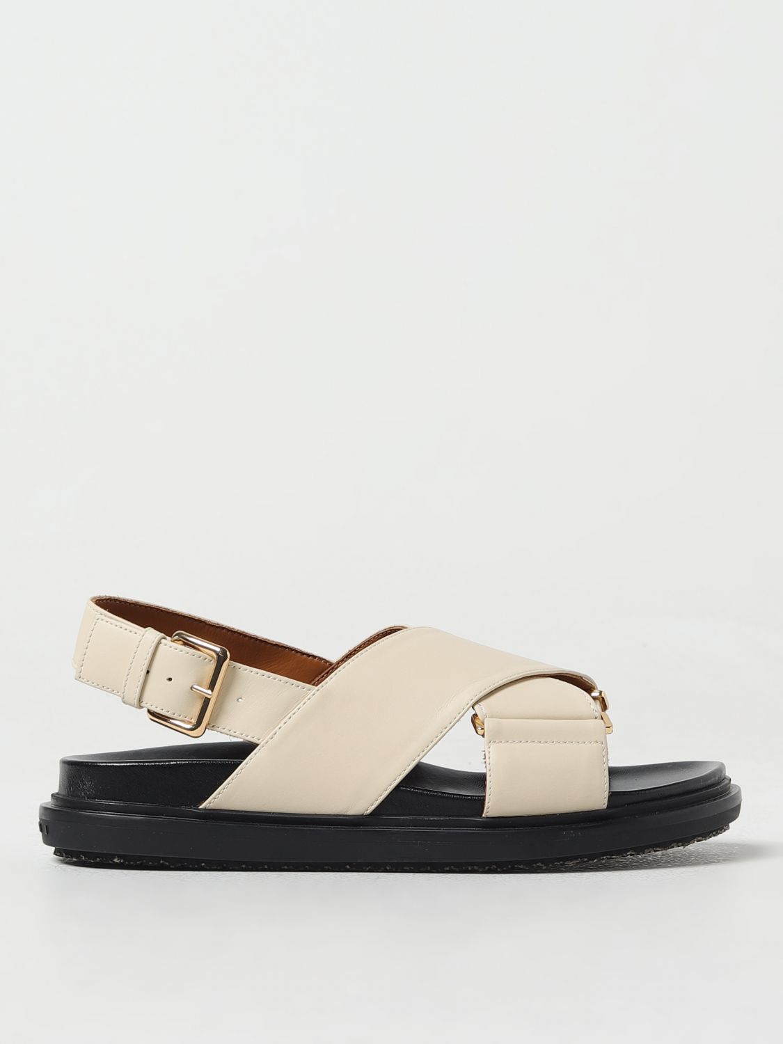 Shop Marni Flat Sandals  Woman Color White