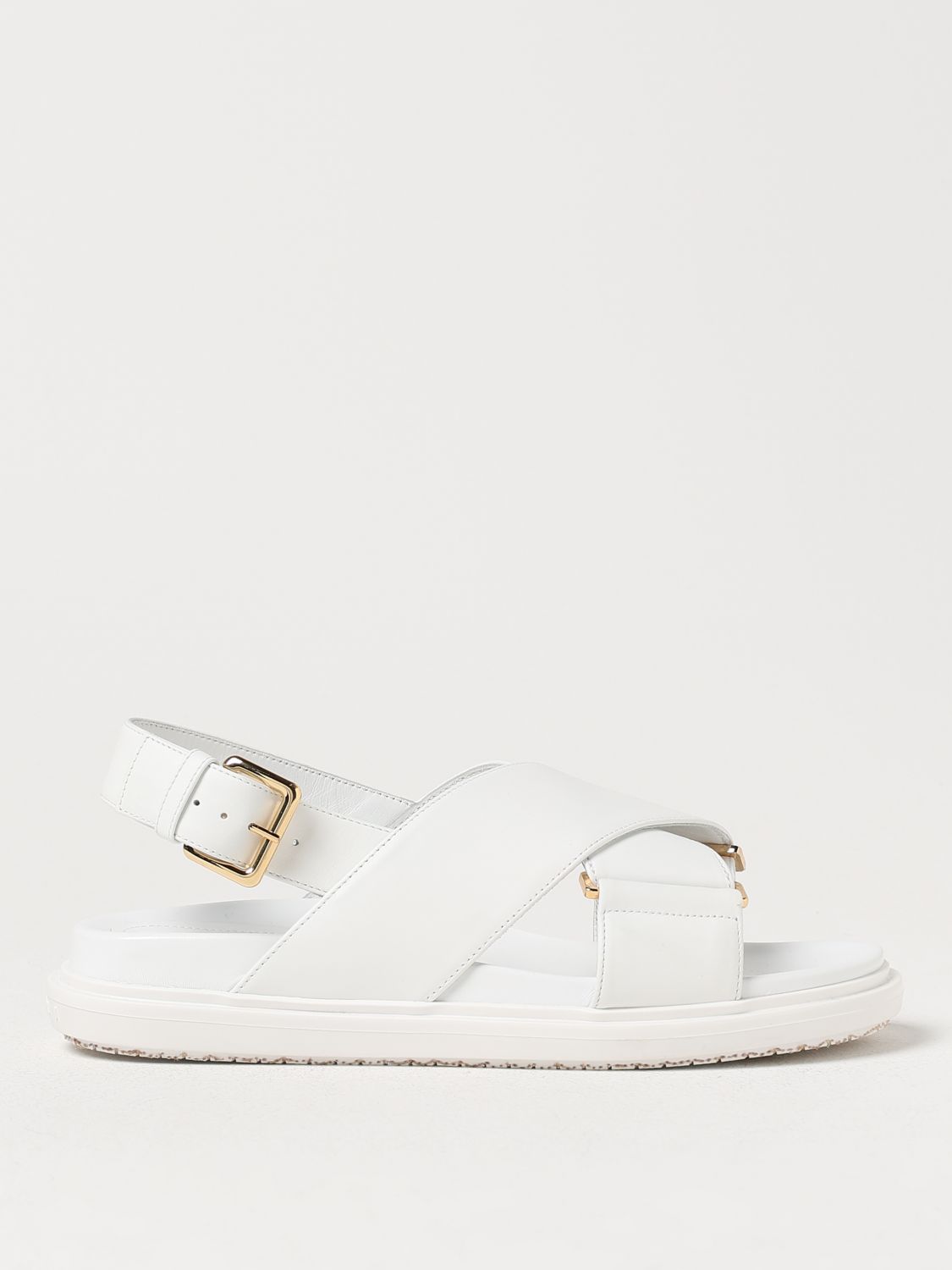 Shop Marni Flat Sandals  Woman Color White 1 In 白色 1