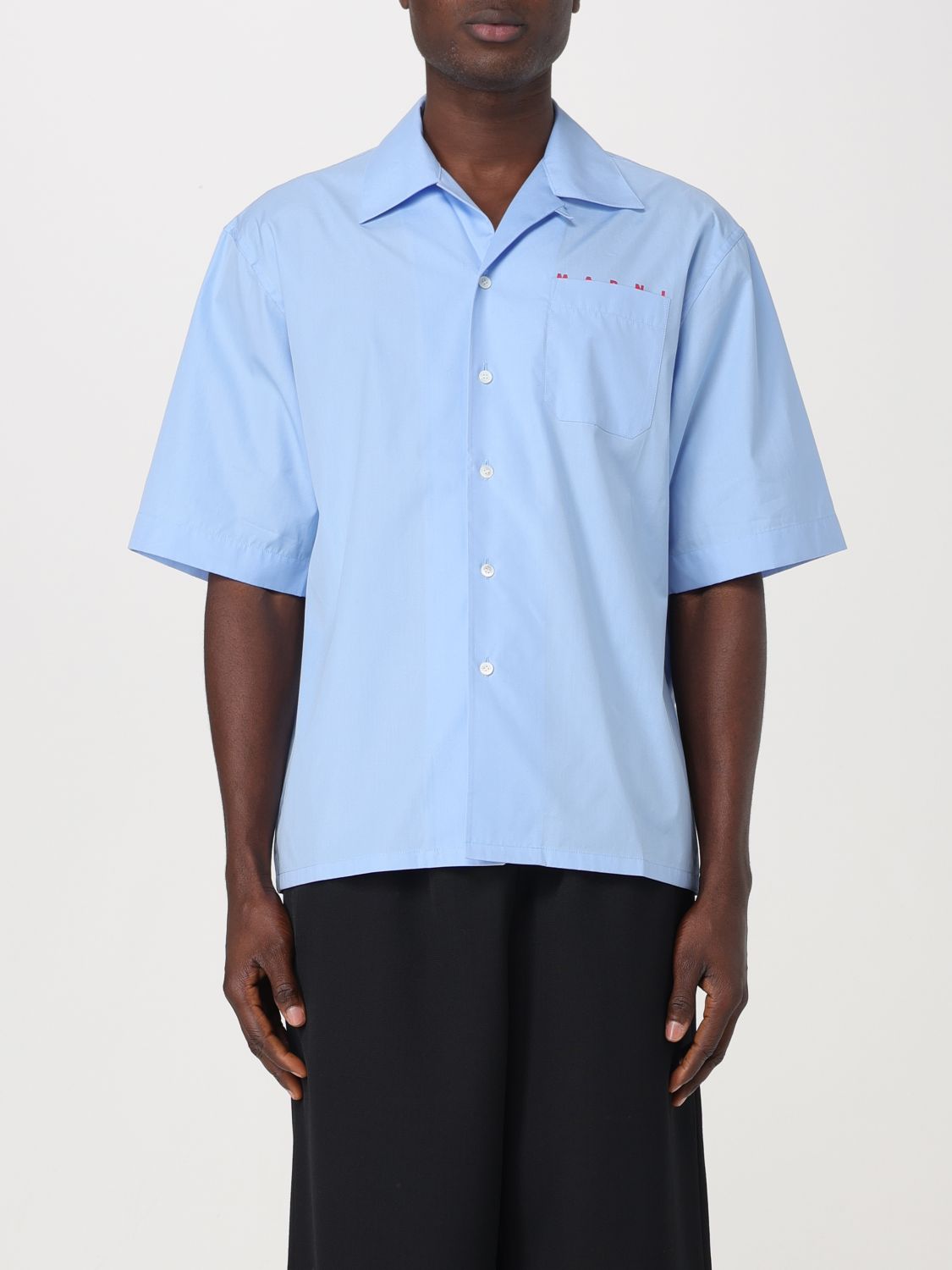 Shop Marni Shirt  Men Color Blue