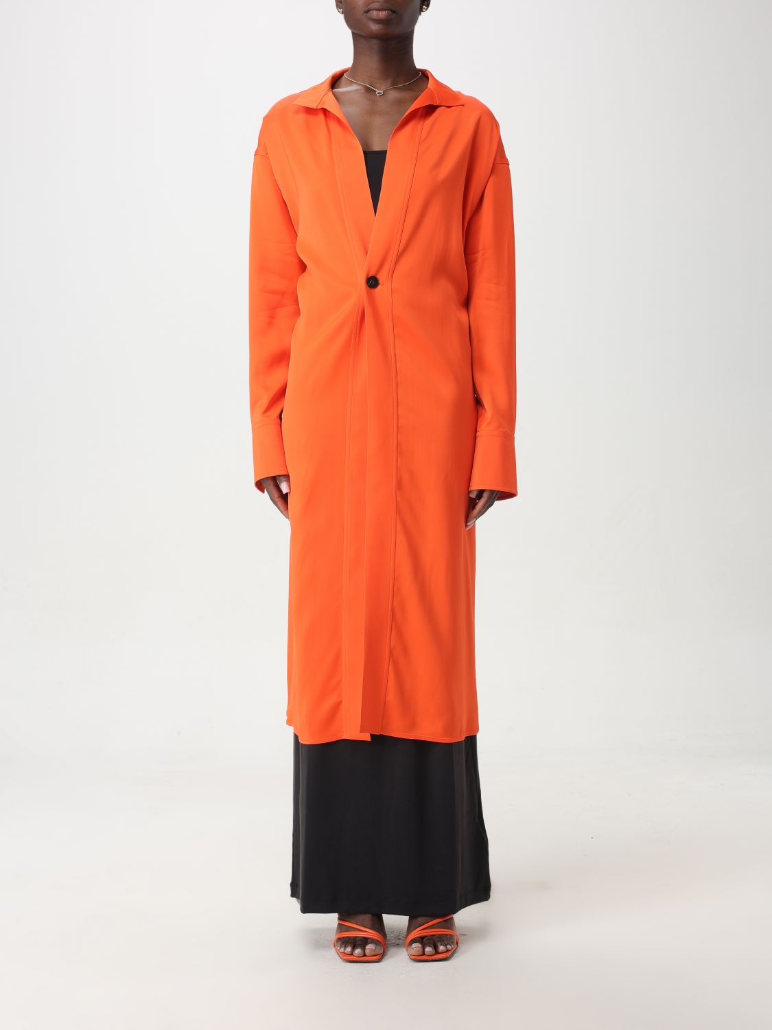 Shop Ferragamo Coat  Woman Color Orange