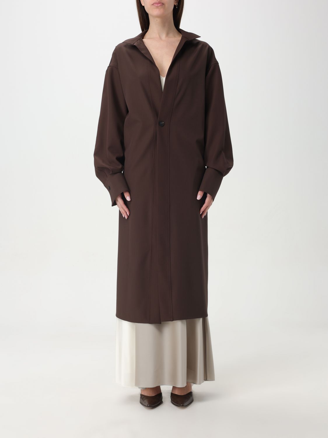 Shop Ferragamo Coat  Woman Color Dark
