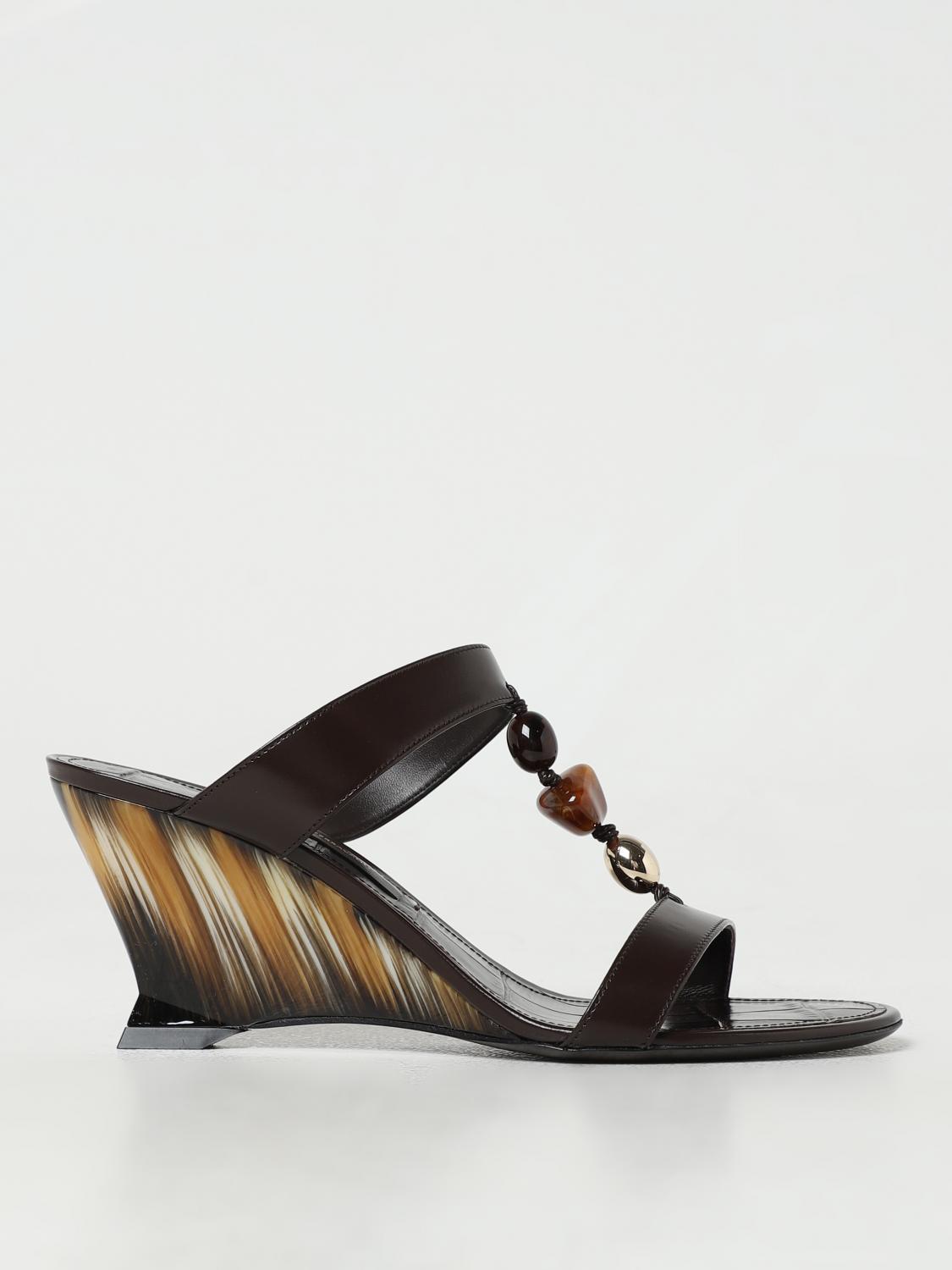 Ferragamo Seleny Croc-embossed Leather Wedge Sandal In Dark