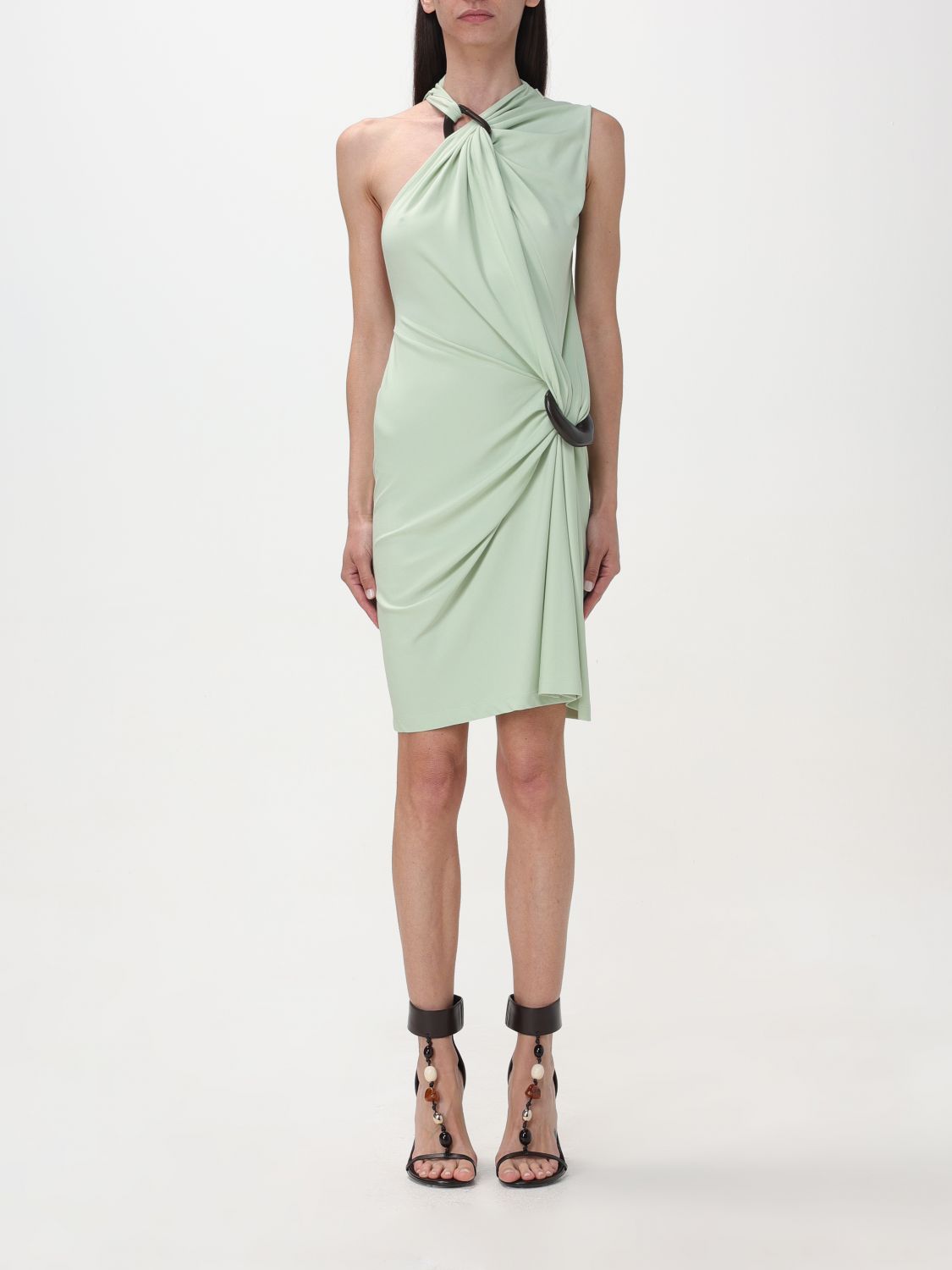 Shop Ferragamo Dress  Woman Color Green