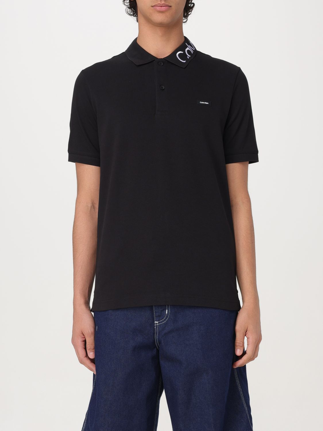 Shop Calvin Klein Polo Shirt  Men Color Black