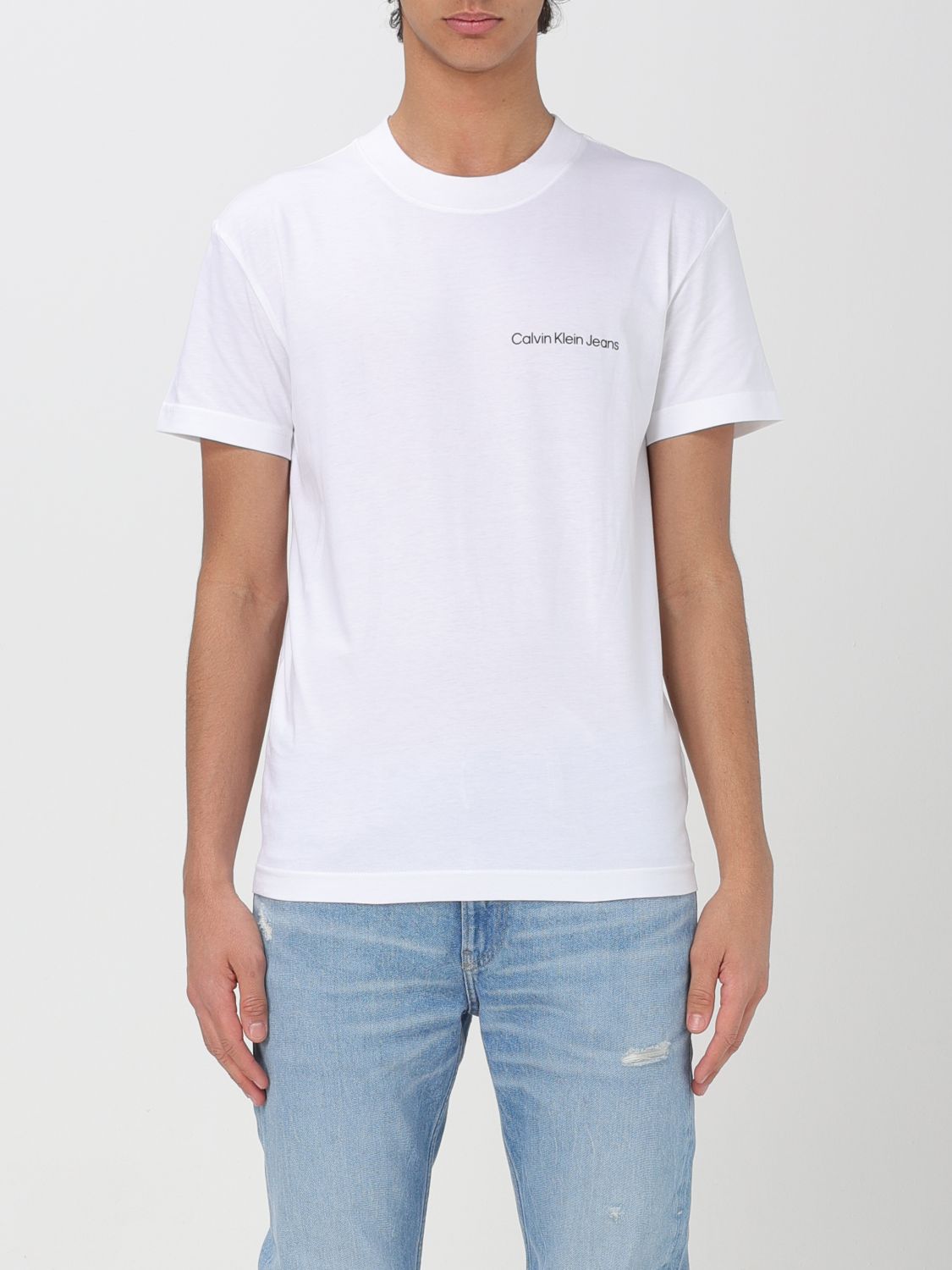 Shop Ck Jeans T-shirt  Men Color White