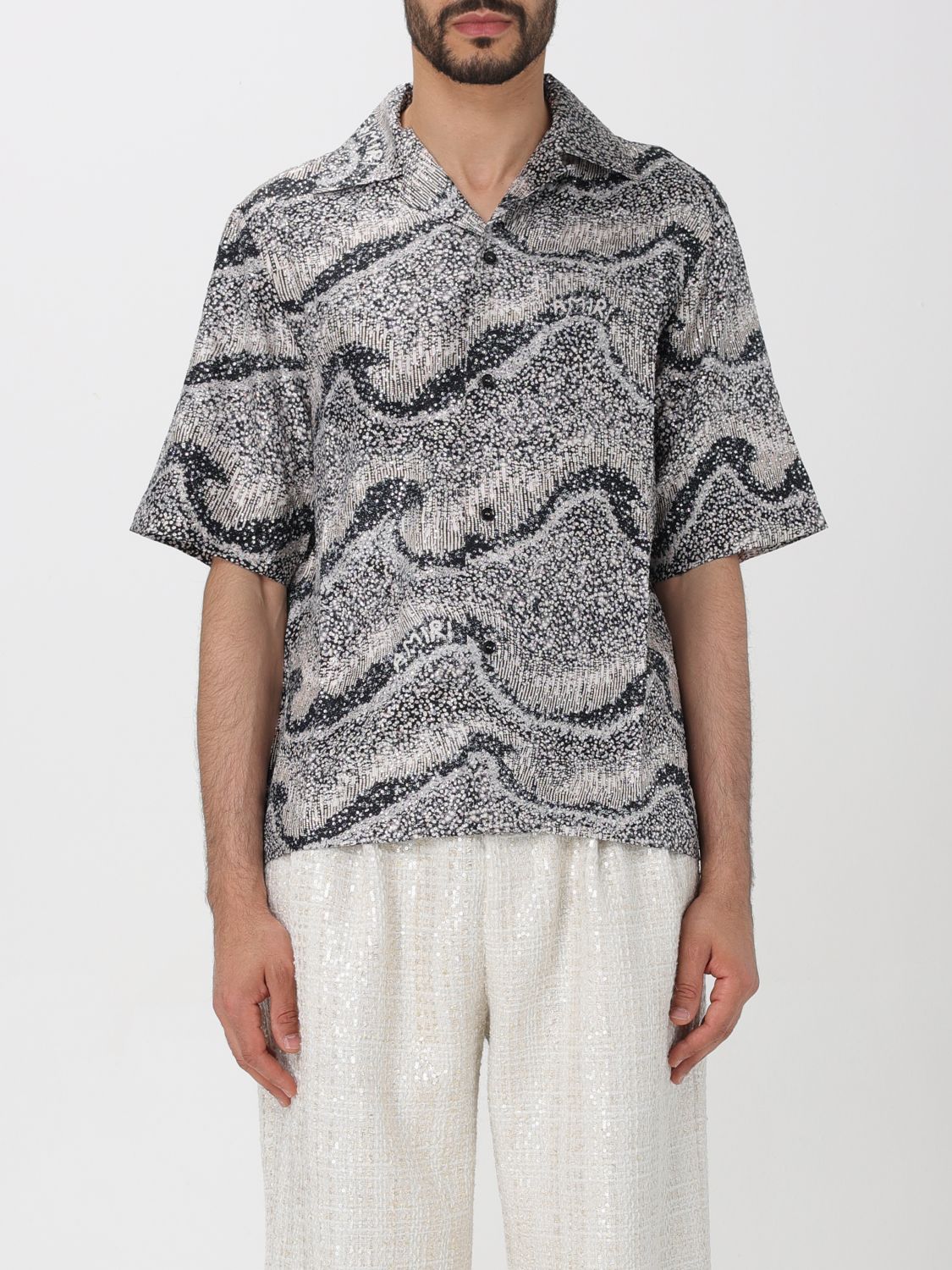 Shop Amiri Shirt  Men Color Grey