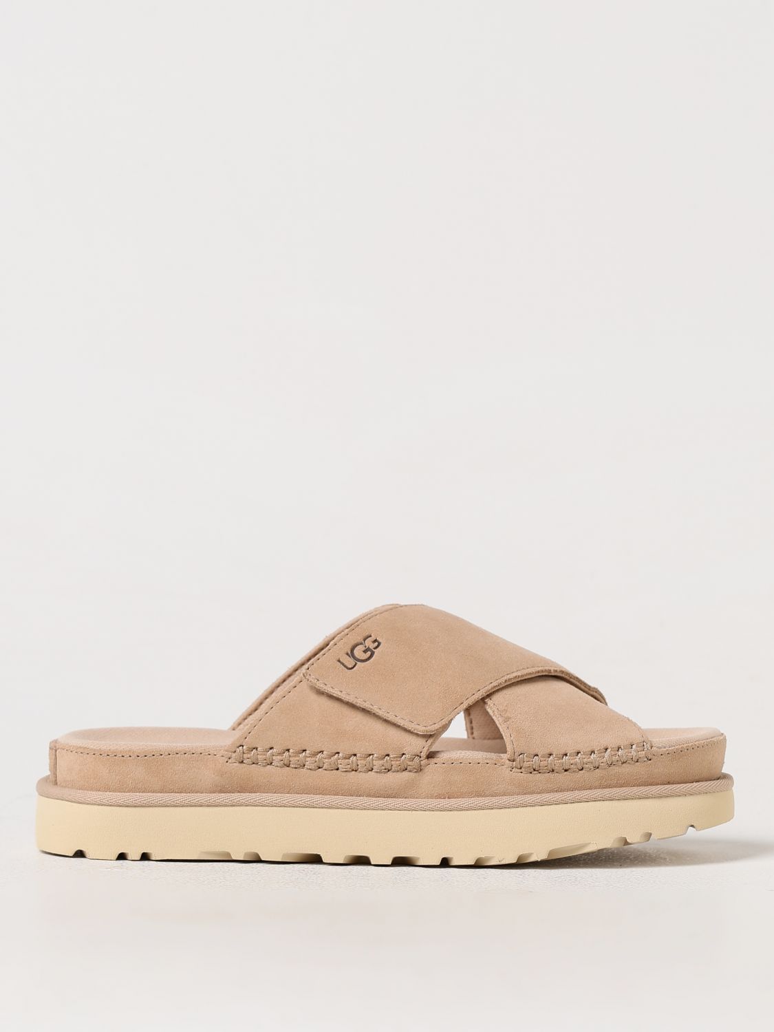 Shop Ugg Flat Sandals  Woman Color Beige In 米色