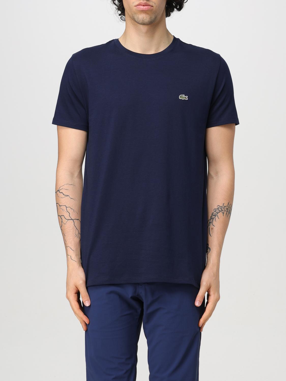Lacoste Mens Classic Logo-embroidered Cotton-jersey T-shirt Navy In Navy Blue