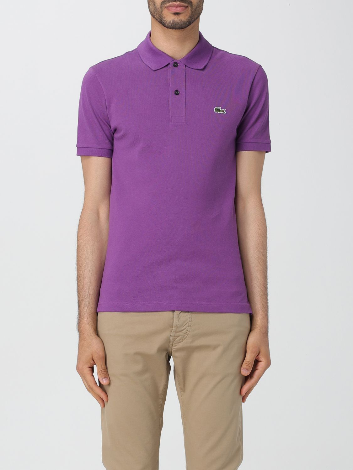 Shop Lacoste Polo Shirt  Men Color Violet