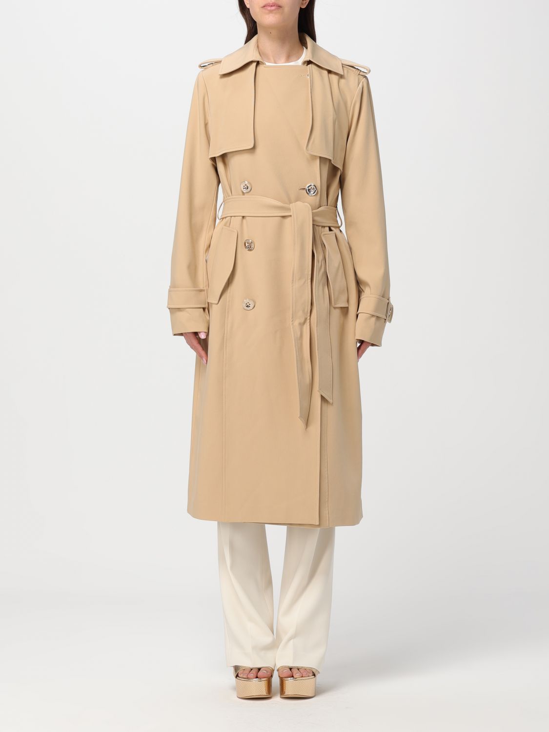Shop Michael Kors Trench Coat  Woman Color Kaki