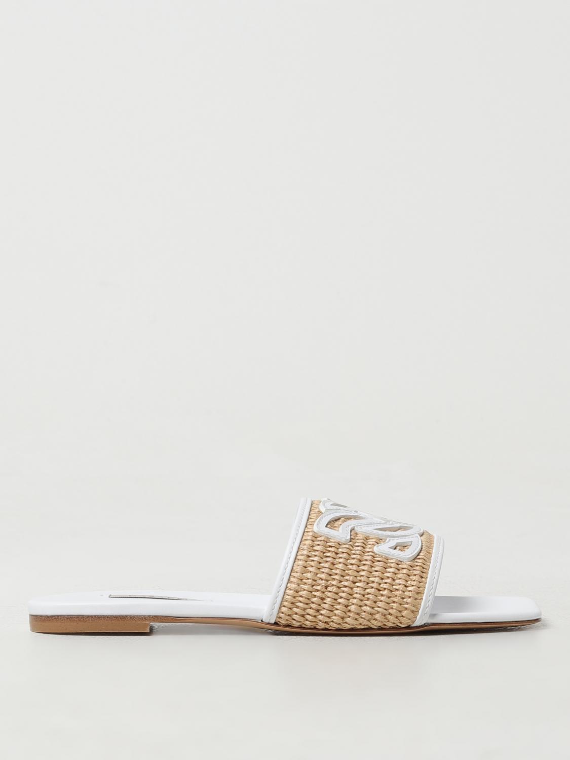 Flat Sandals Casadei Woman Color Beige