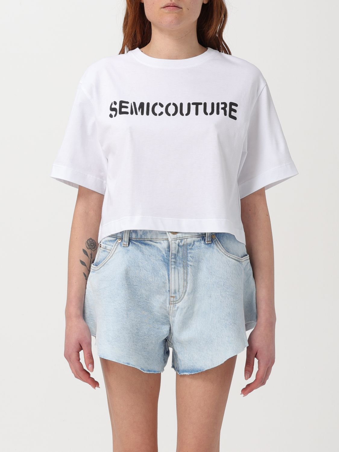 t-shirt semicouture woman colour white
