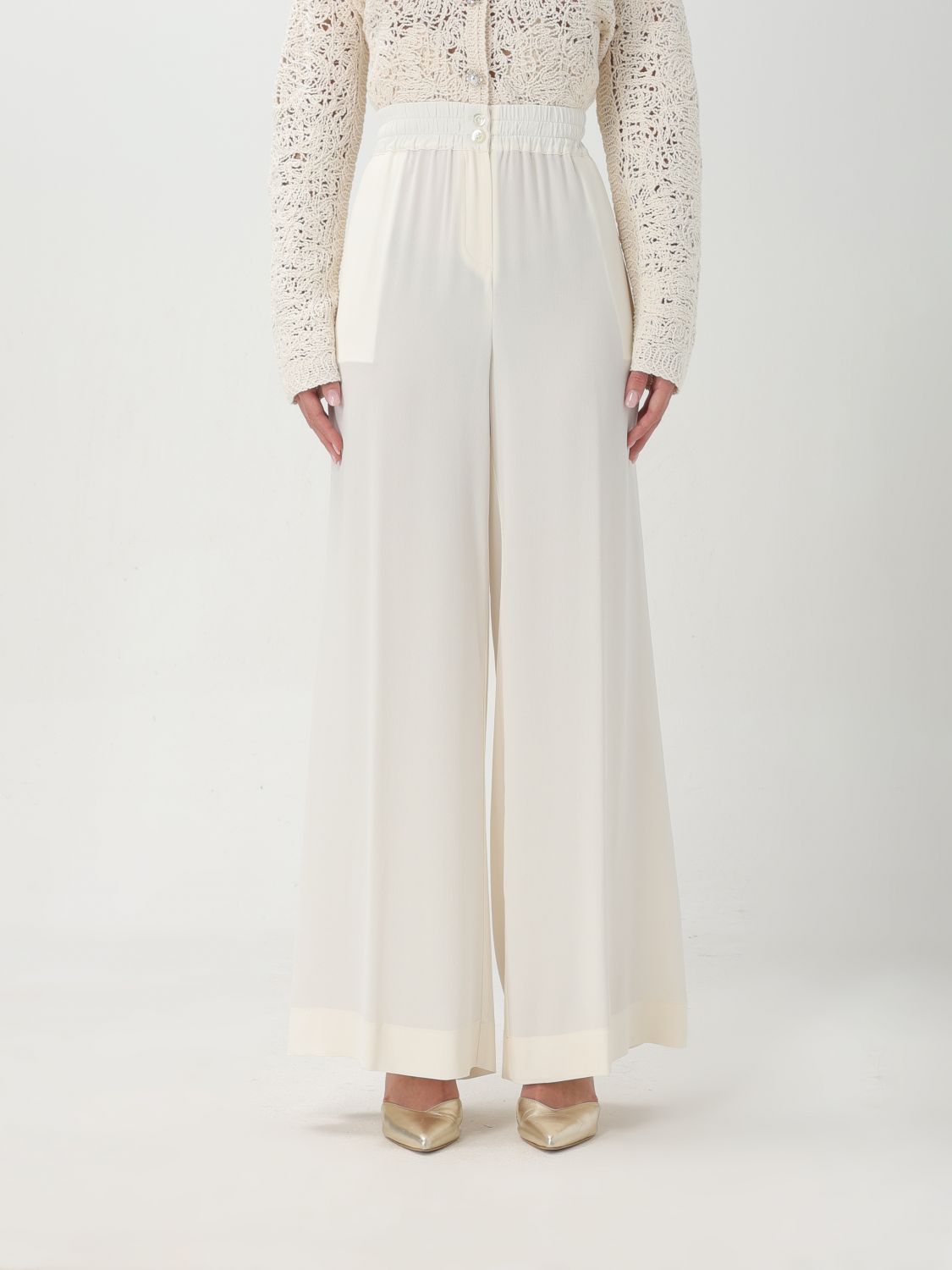 Shop Semicouture Pants  Woman Color White