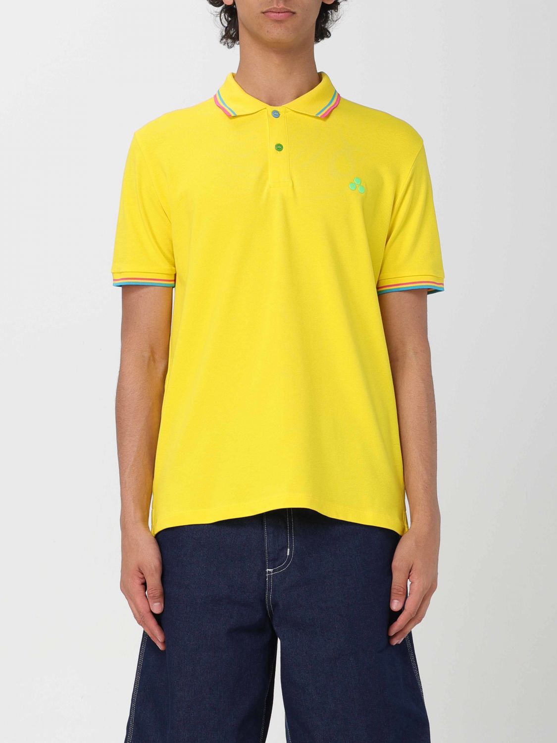 Shop Peuterey Polo Shirt  Men Color Yellow