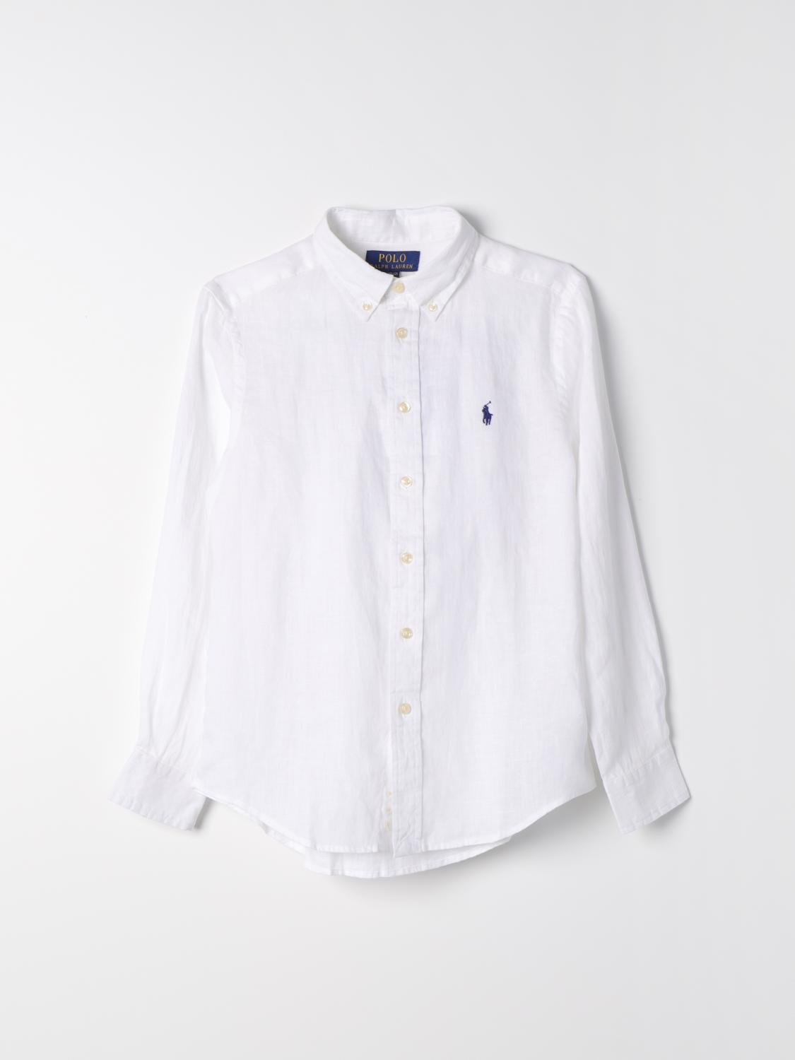 Shop Polo Ralph Lauren Shirt  Kids Color White