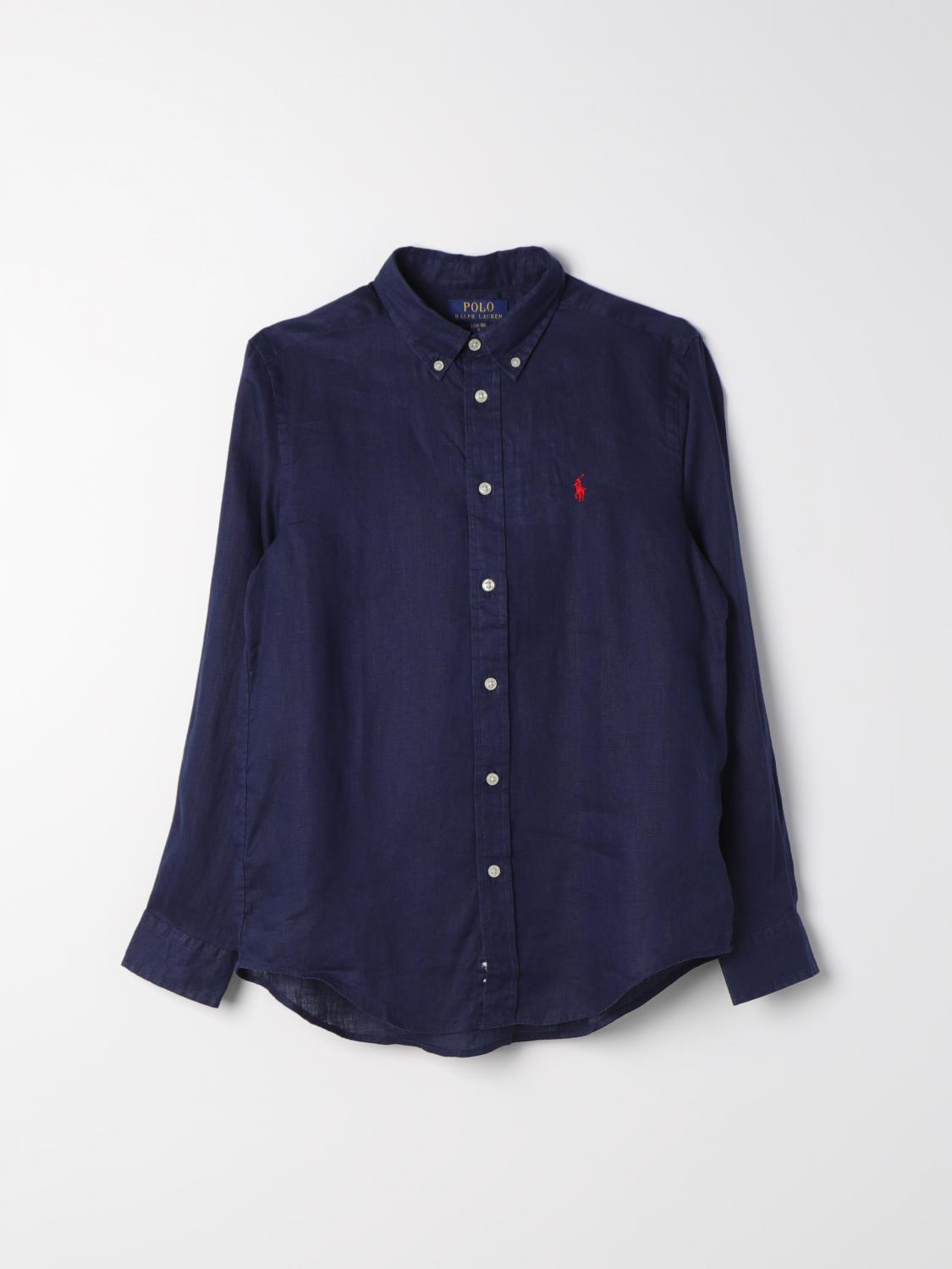 Polo Ralph Lauren Boy's Linen Long-sleeve Button-front Shirt. Size 2-7 In Navy