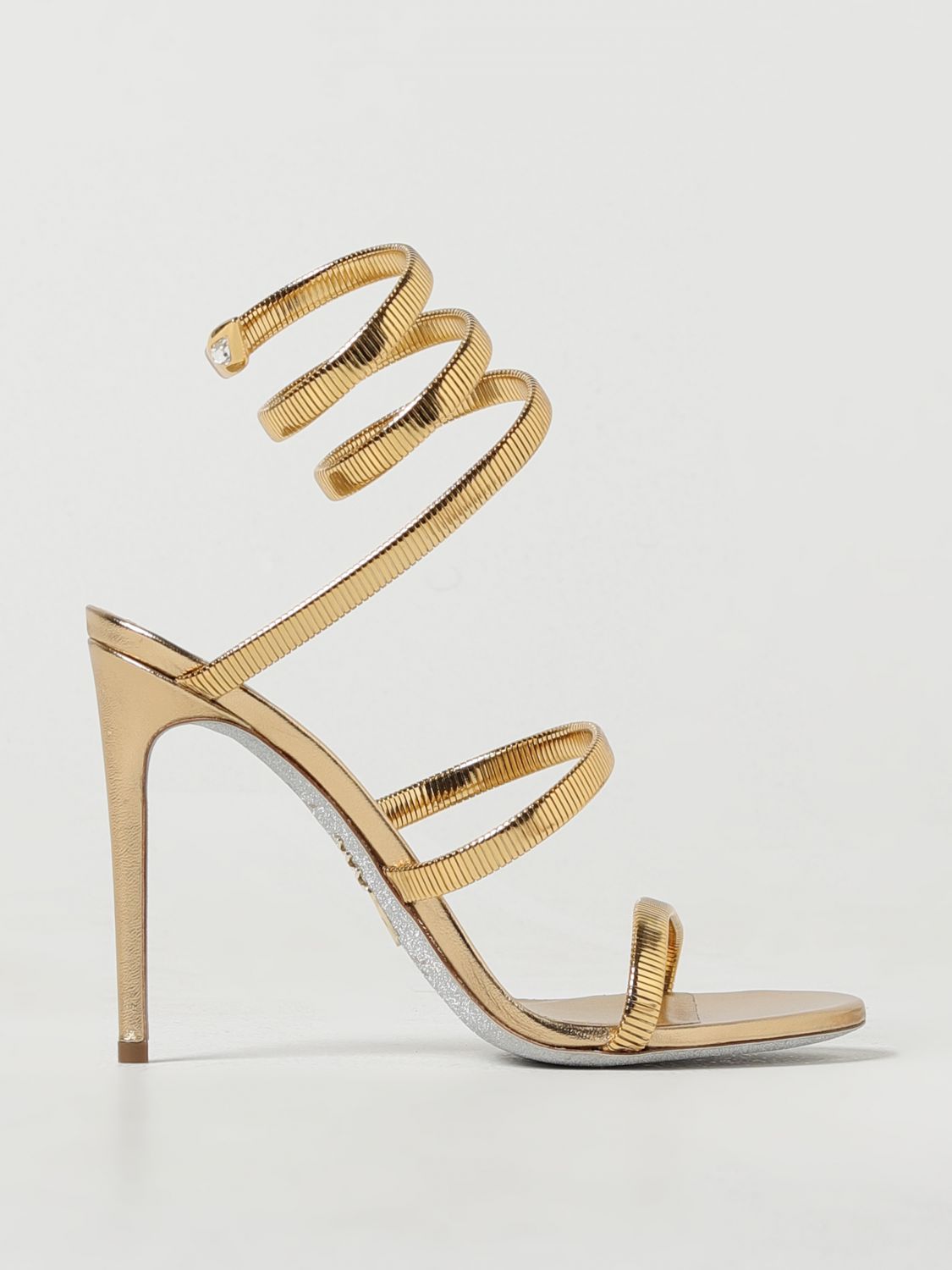 Shop René Caovilla Heeled Sandals Rene Caovilla Woman Color Gold