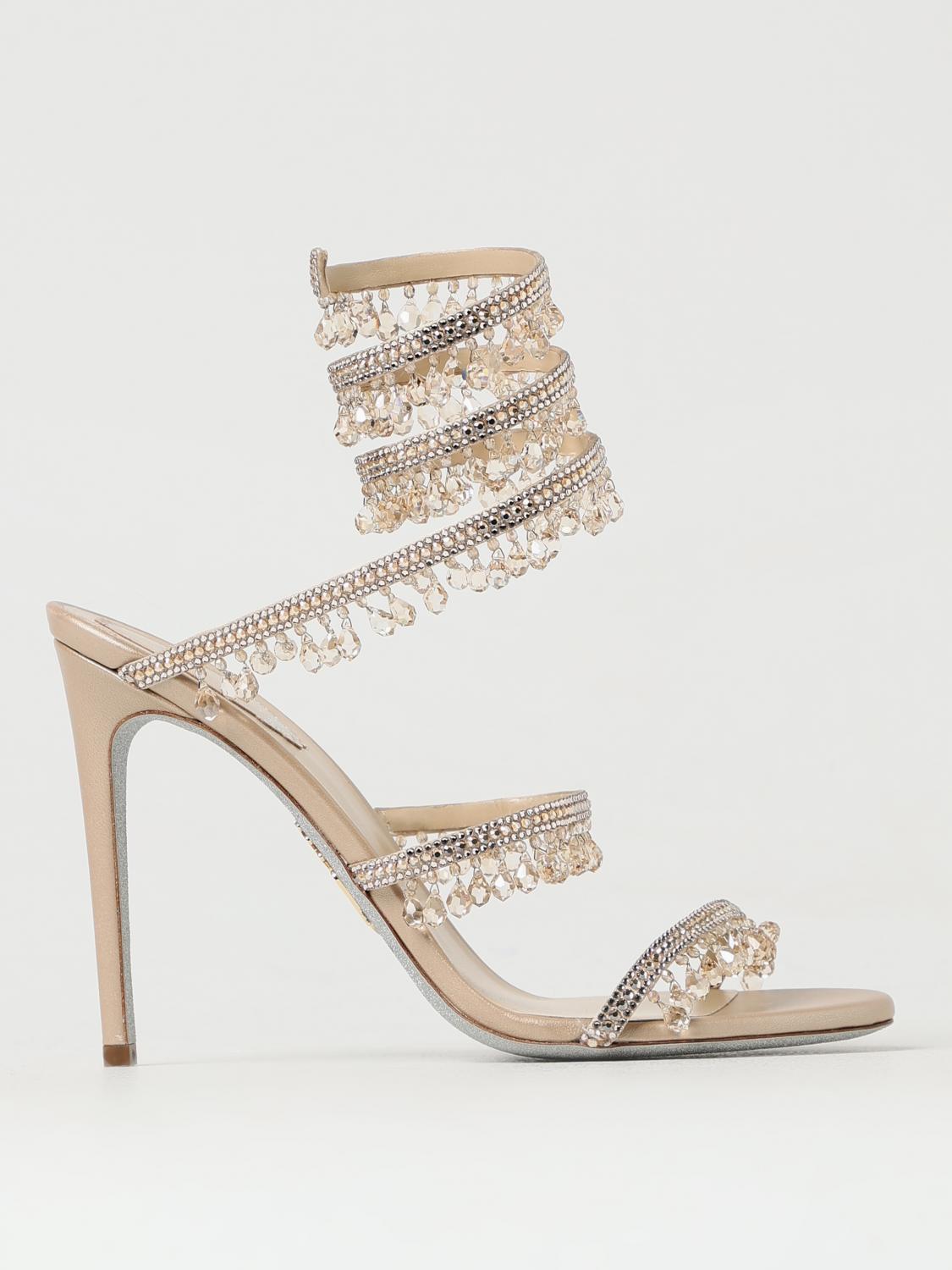 Shop René Caovilla Heeled Sandals Rene Caovilla Woman Color Champagne