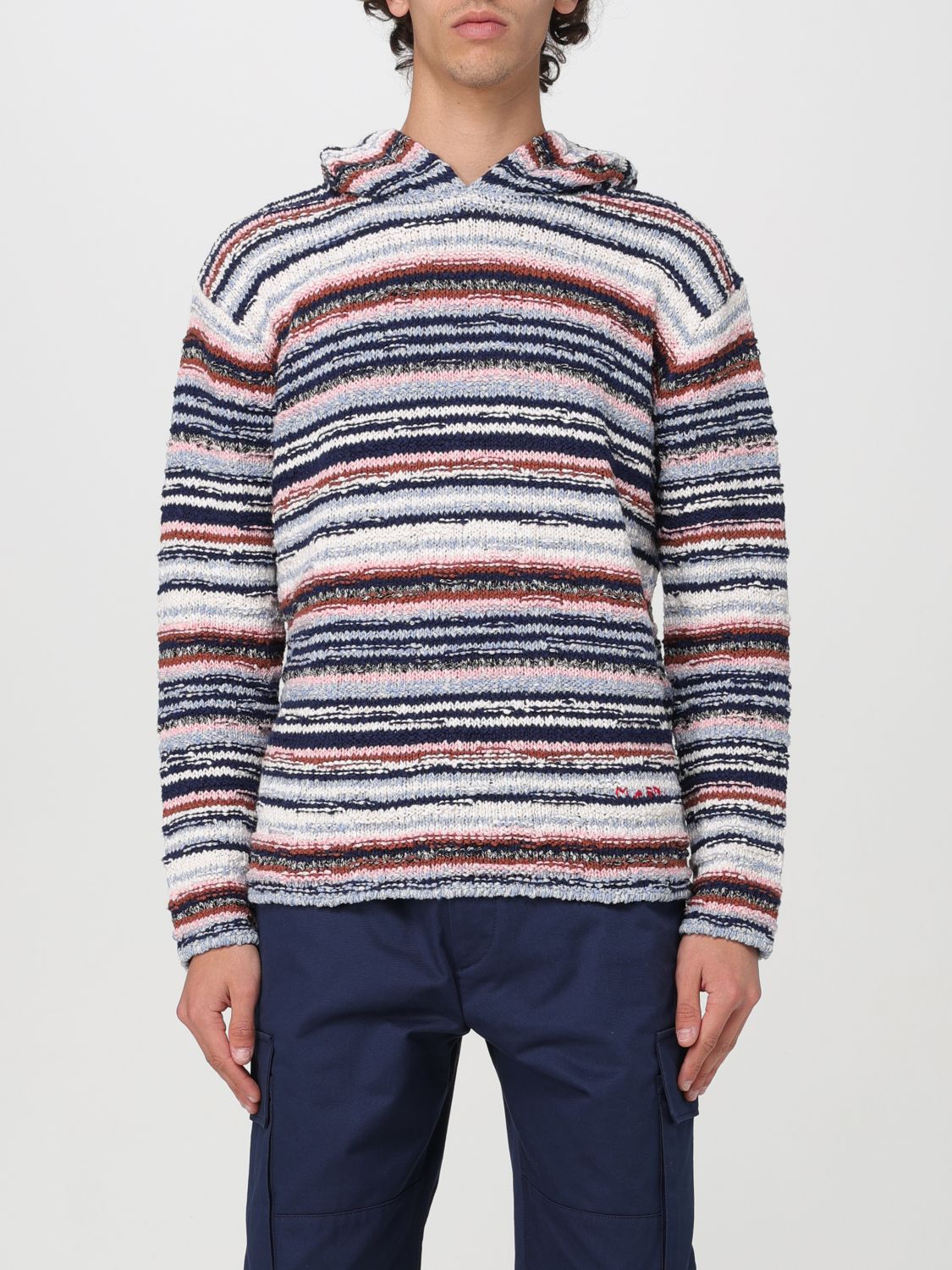 Shop Marni Sweater  Men Color Gnawed Blue
