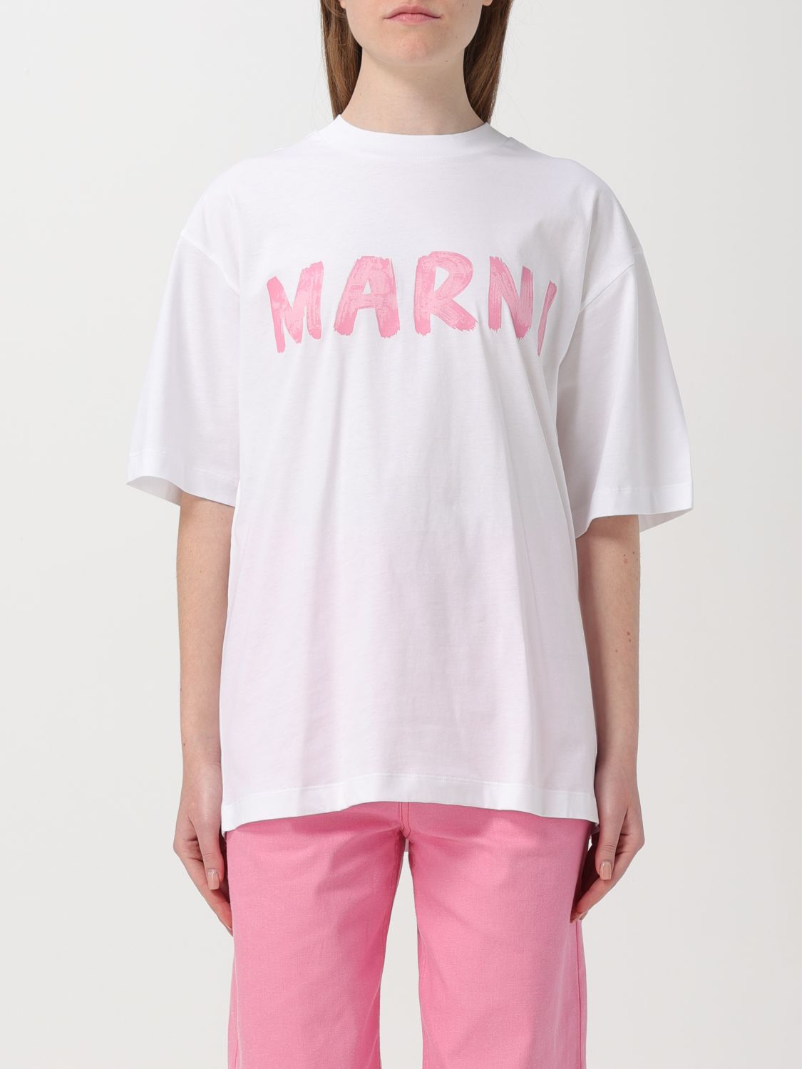 Shop Marni T-shirt  Woman Color White In 白色