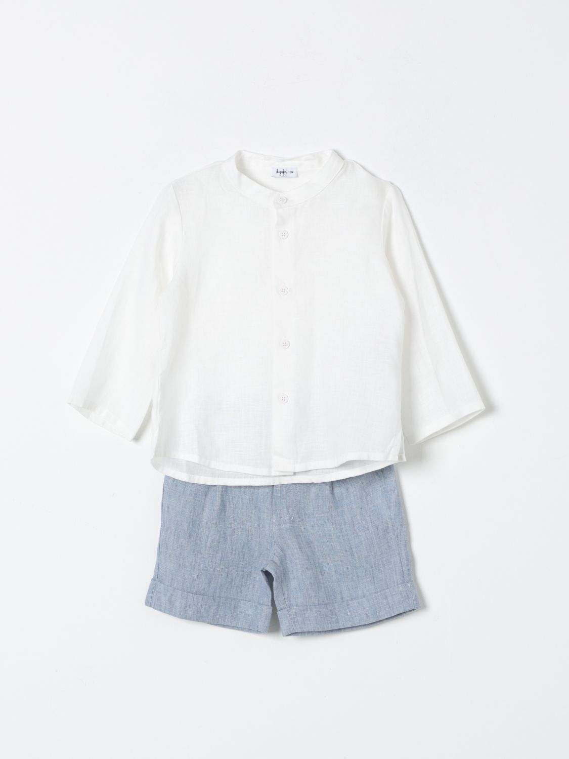 Il Gufo Babies' Jumpsuit  Kids Color Gnawed Blue In White