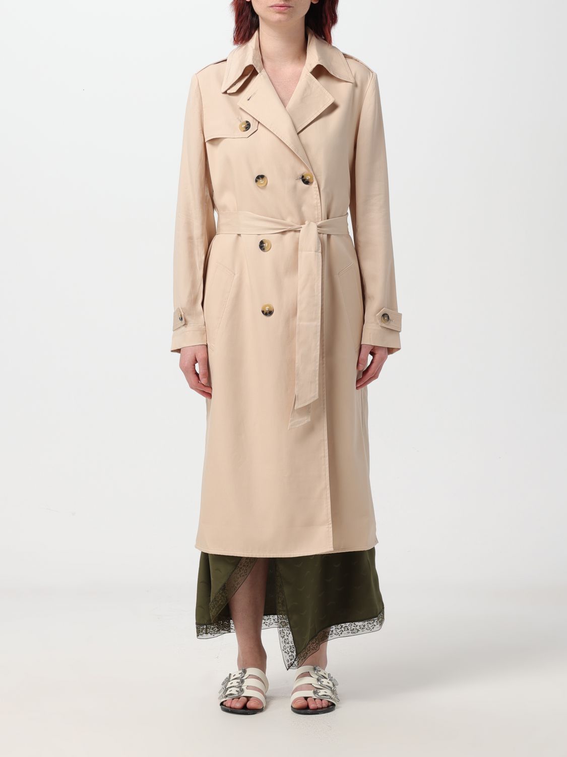 Shop Zadig & Voltaire Trench Coat  Woman Color Beige