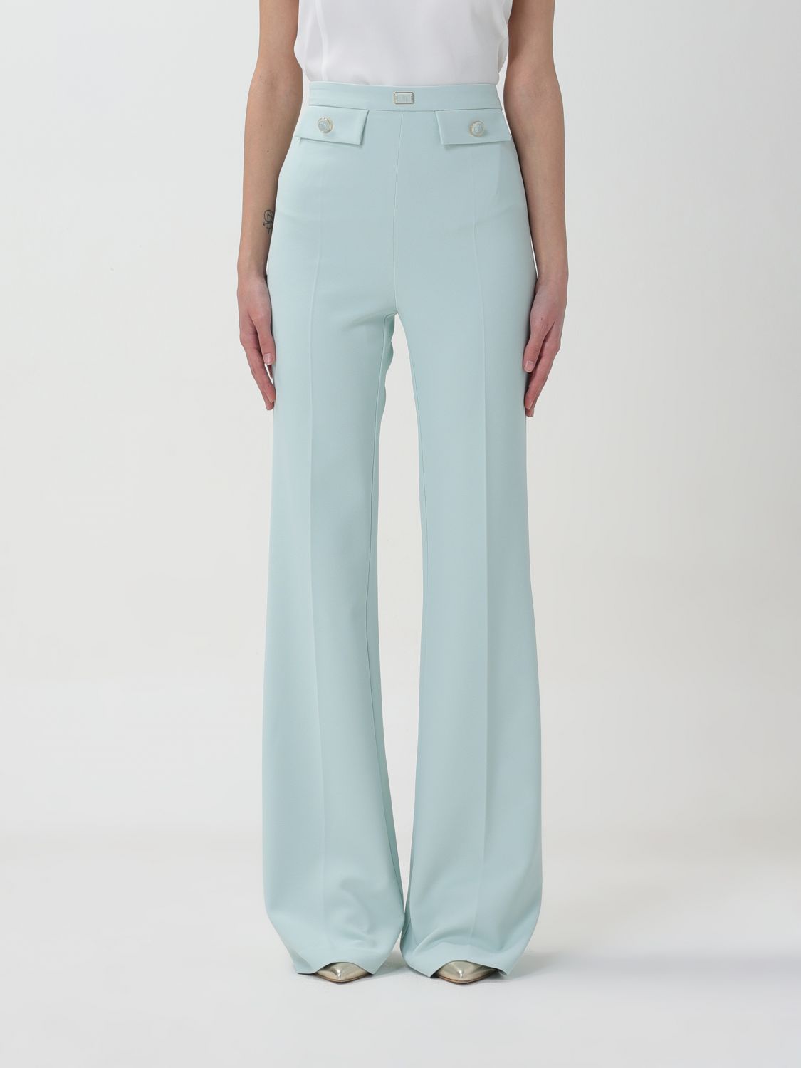 Shop Elisabetta Franchi Pants  Woman Color Water