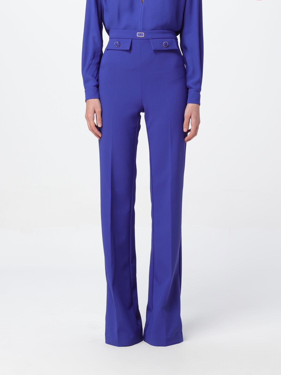 Shop Elisabetta Franchi Pants  Woman Color Indigo