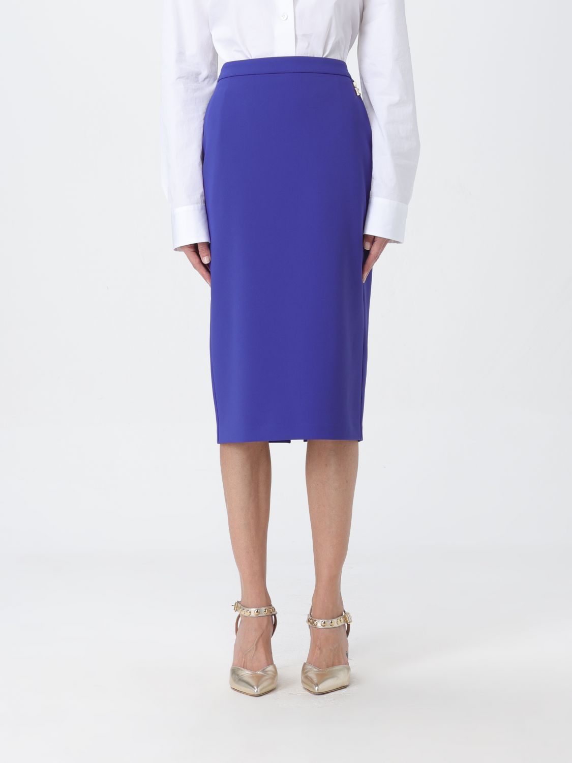 Shop Elisabetta Franchi Skirt  Woman Color Indigo