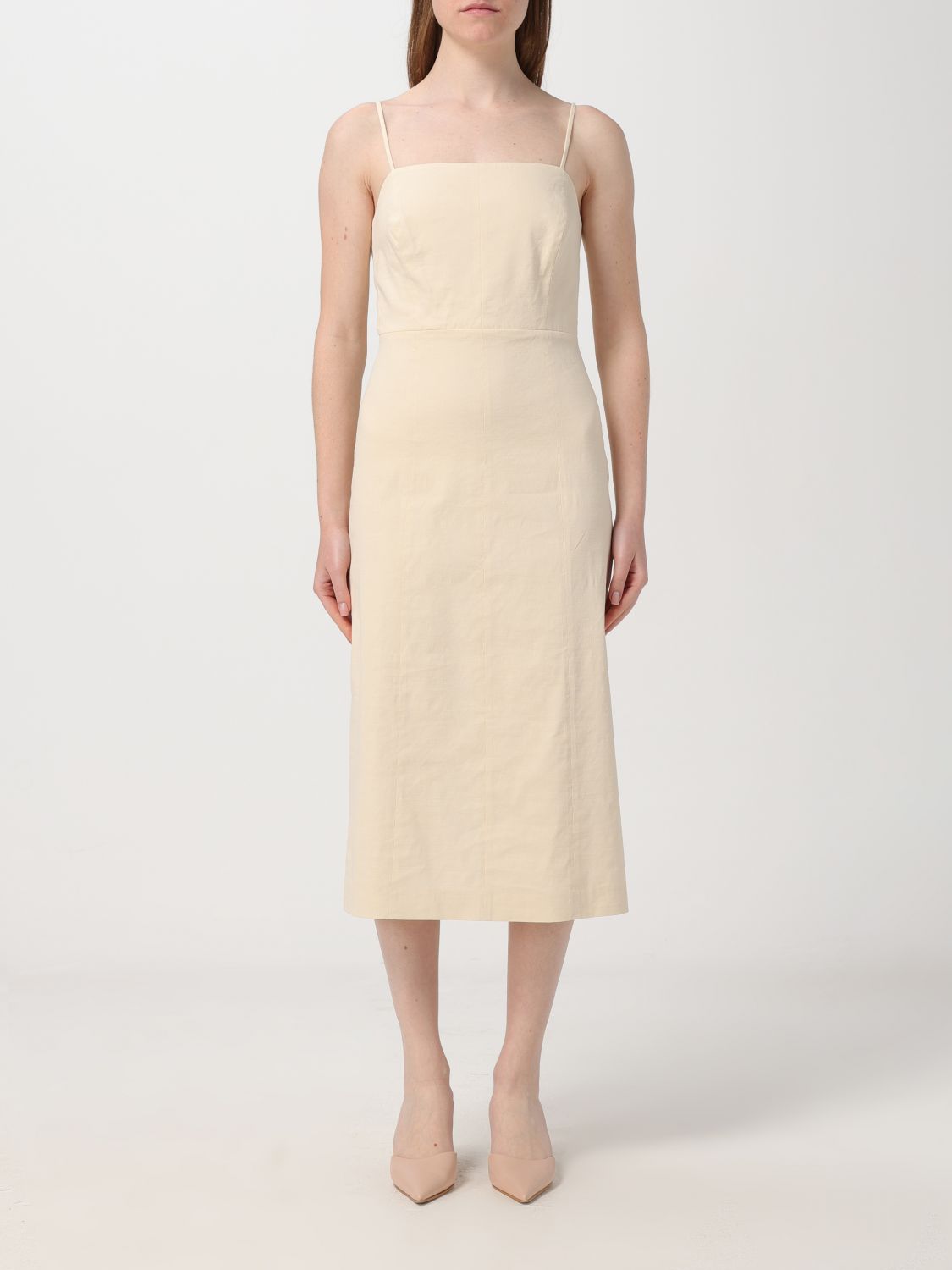 Shop Theory Dress  Woman Color Yellow Cream