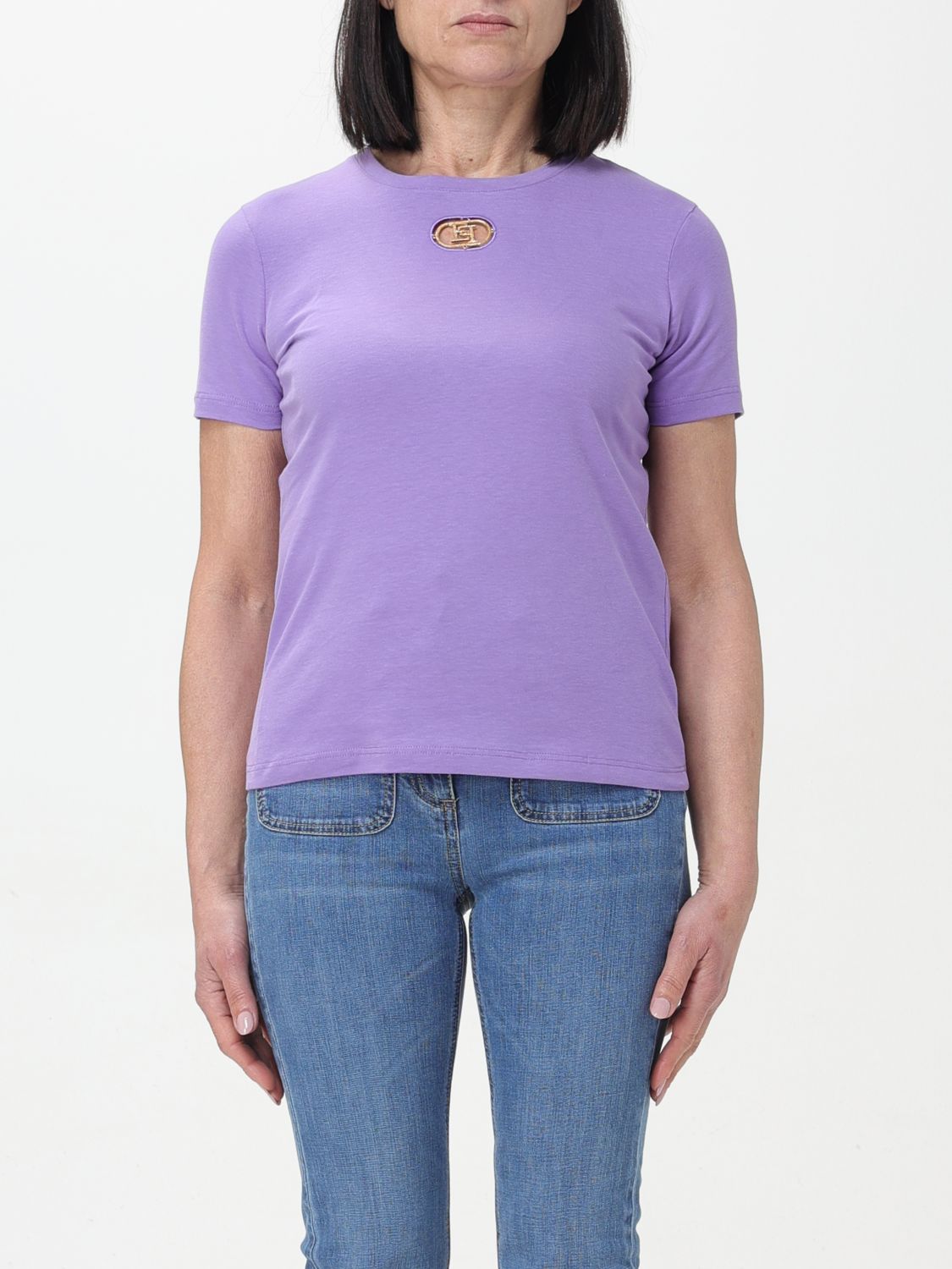 Shop Elisabetta Franchi T-shirt  Woman Color Violet