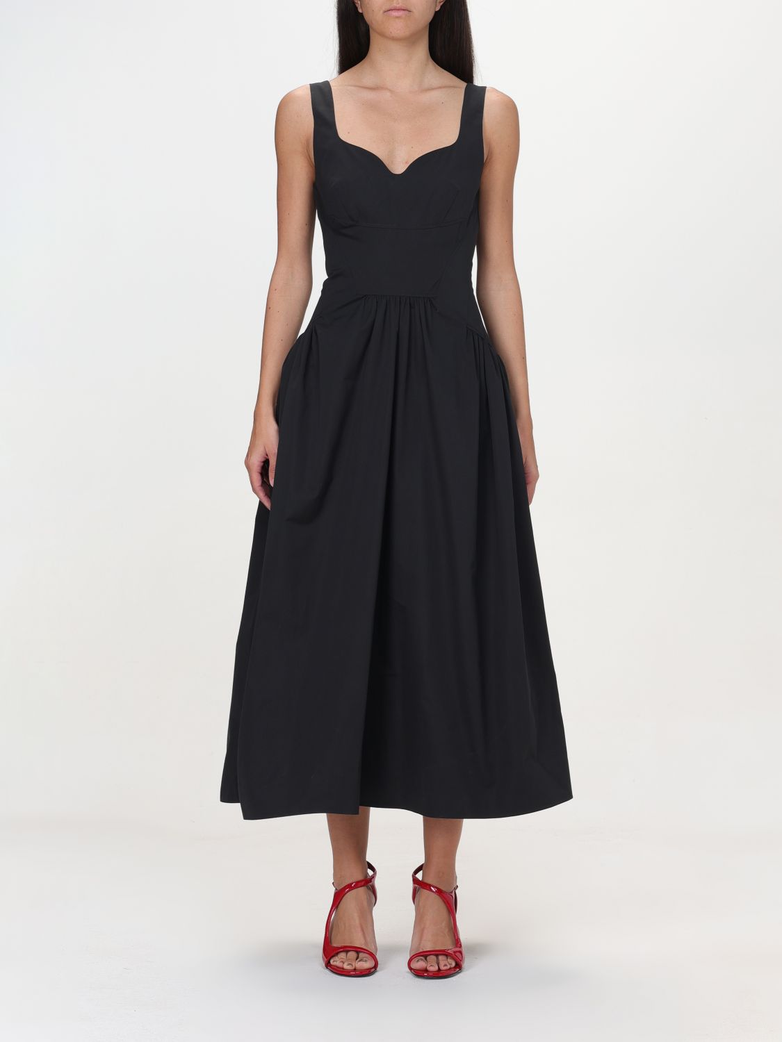 Shop Alexander Mcqueen Dress  Woman Color Black