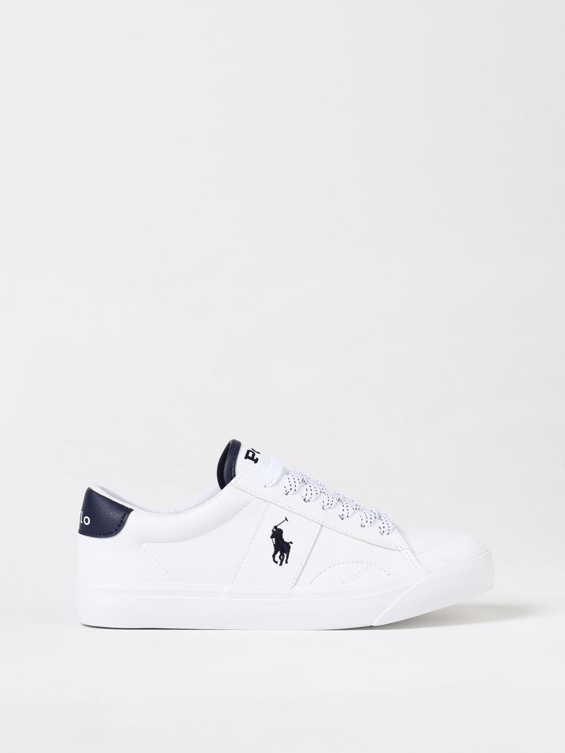 Polo Ralph Lauren Boys White Velcro Logo Trainers In White