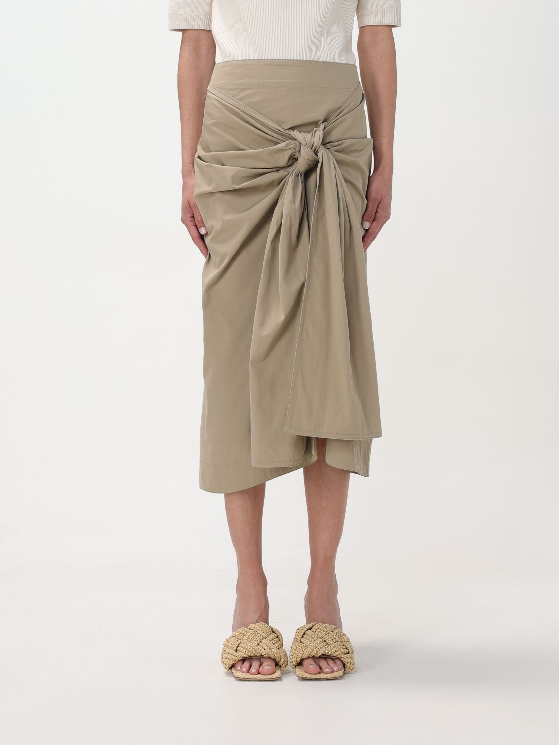 Shop Bottega Veneta Skirt  Woman Color Beige