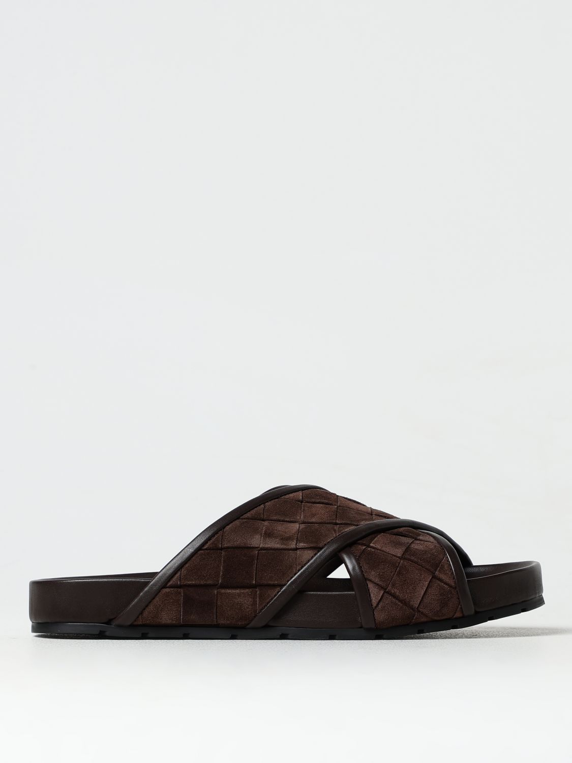 Shop Bottega Veneta Sandals  Men Color Dark In 暗色