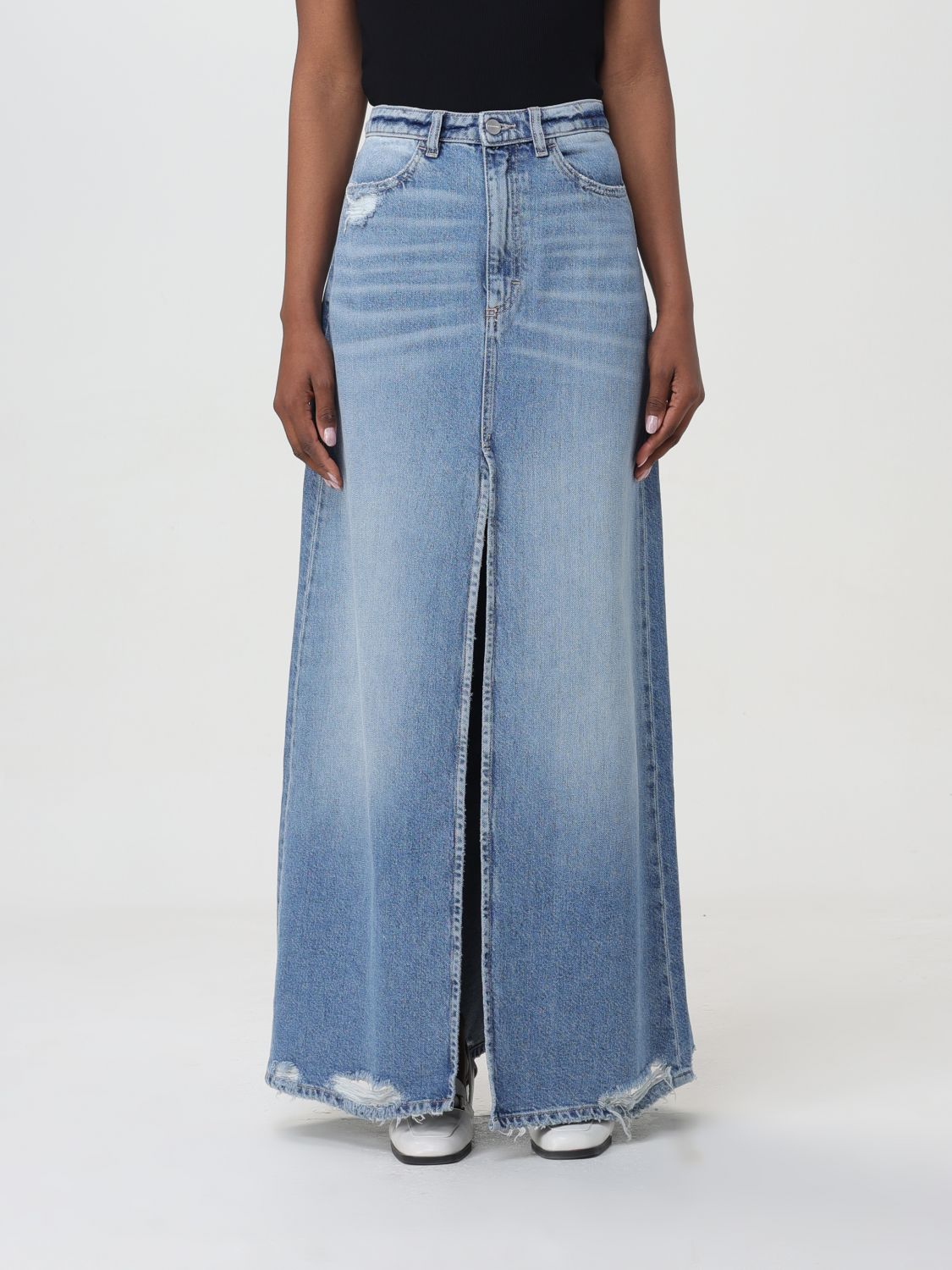Shop Icon Denim Los Angeles Skirt  Woman Color Stone Washed