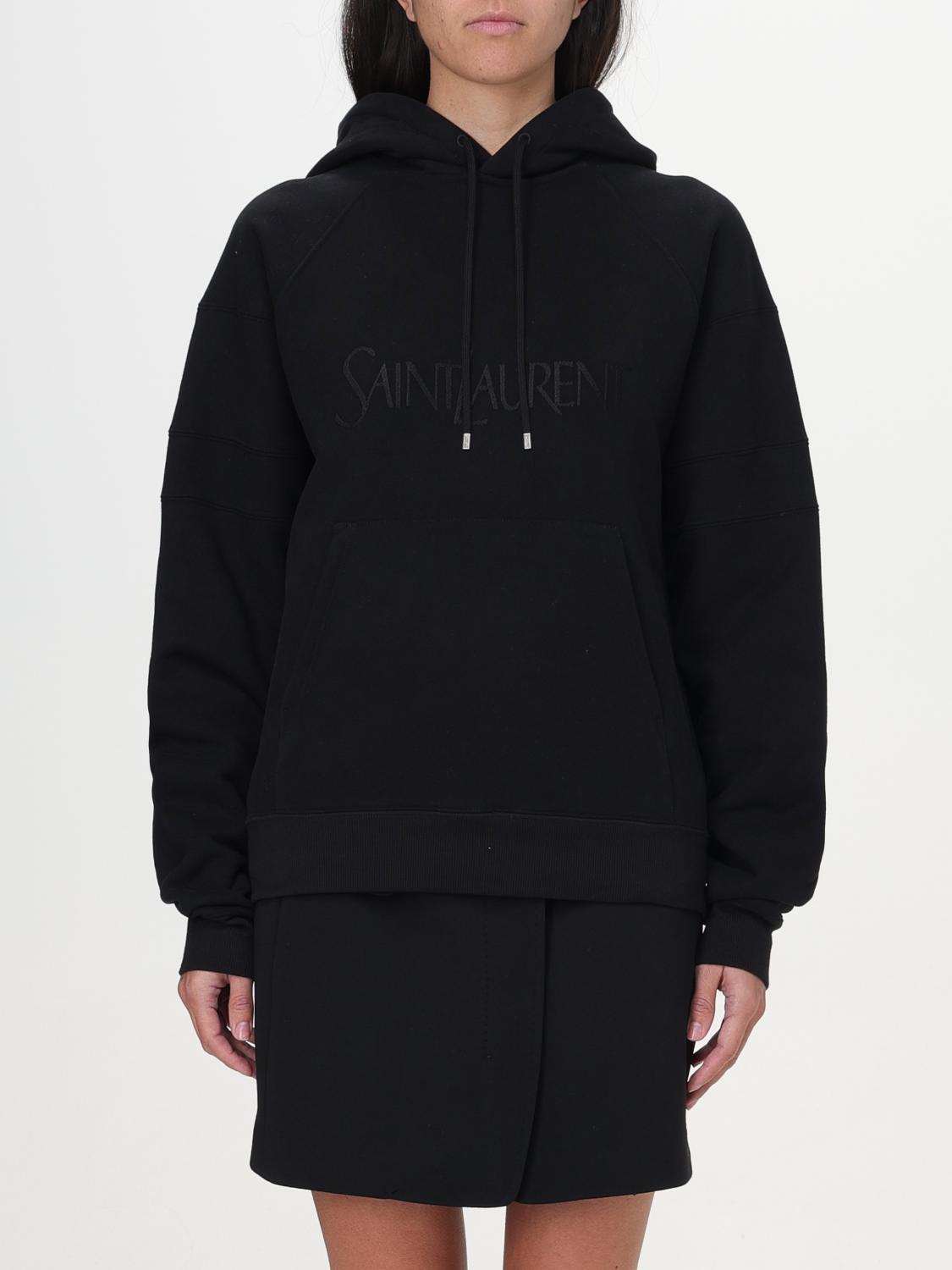 Shop Saint Laurent Sweatshirt  Woman Color Black In Schwarz