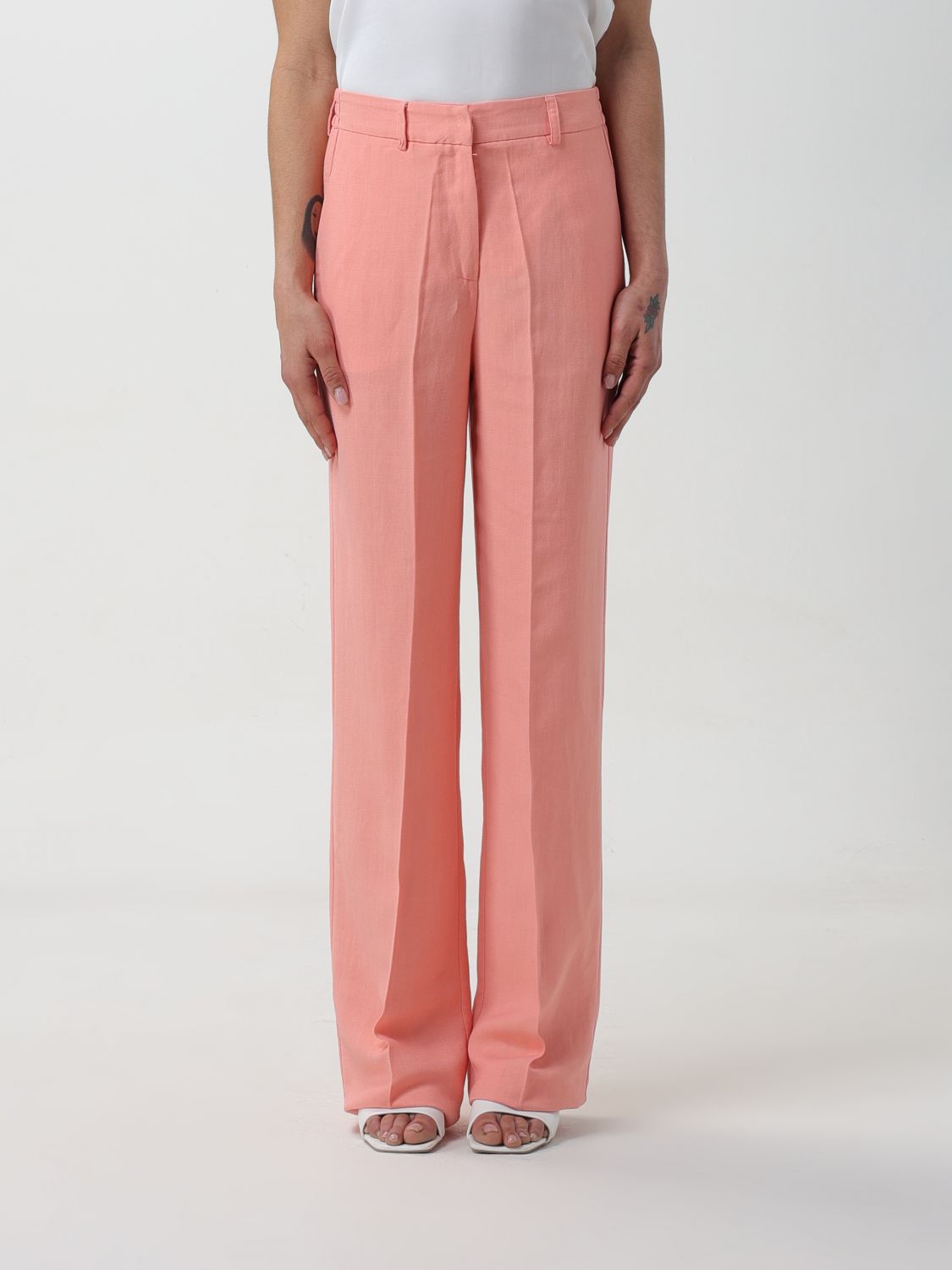 Shop Grifoni Pants  Woman Color Peach