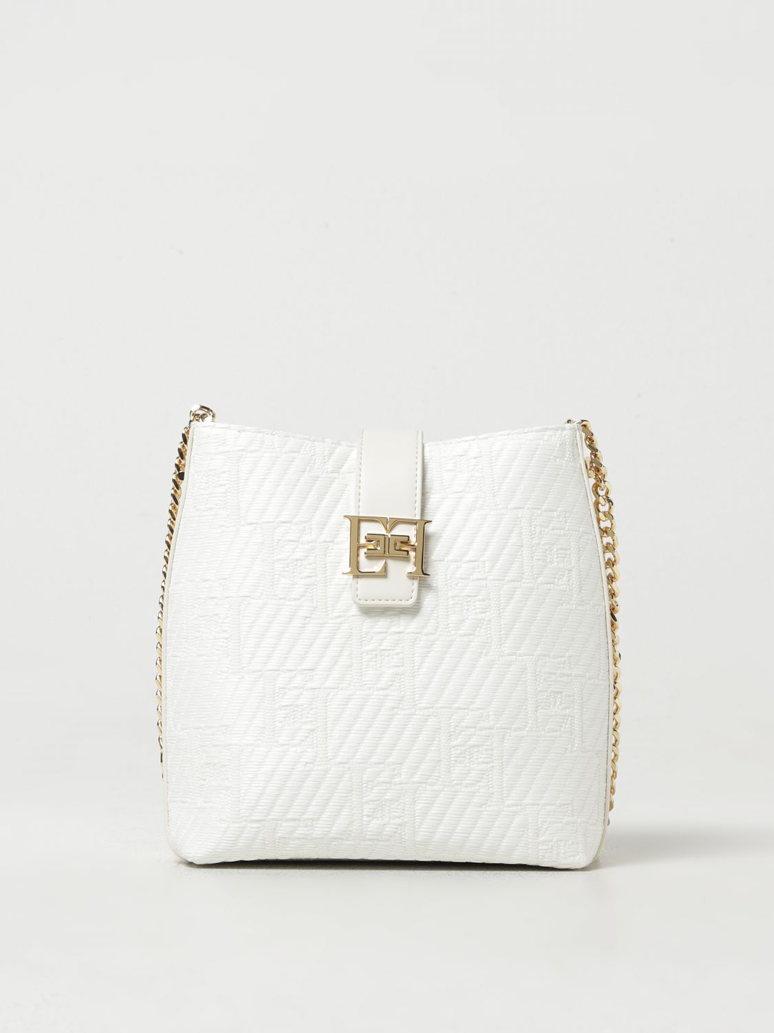 Shop Elisabetta Franchi Shoulder Bag  Woman Color White