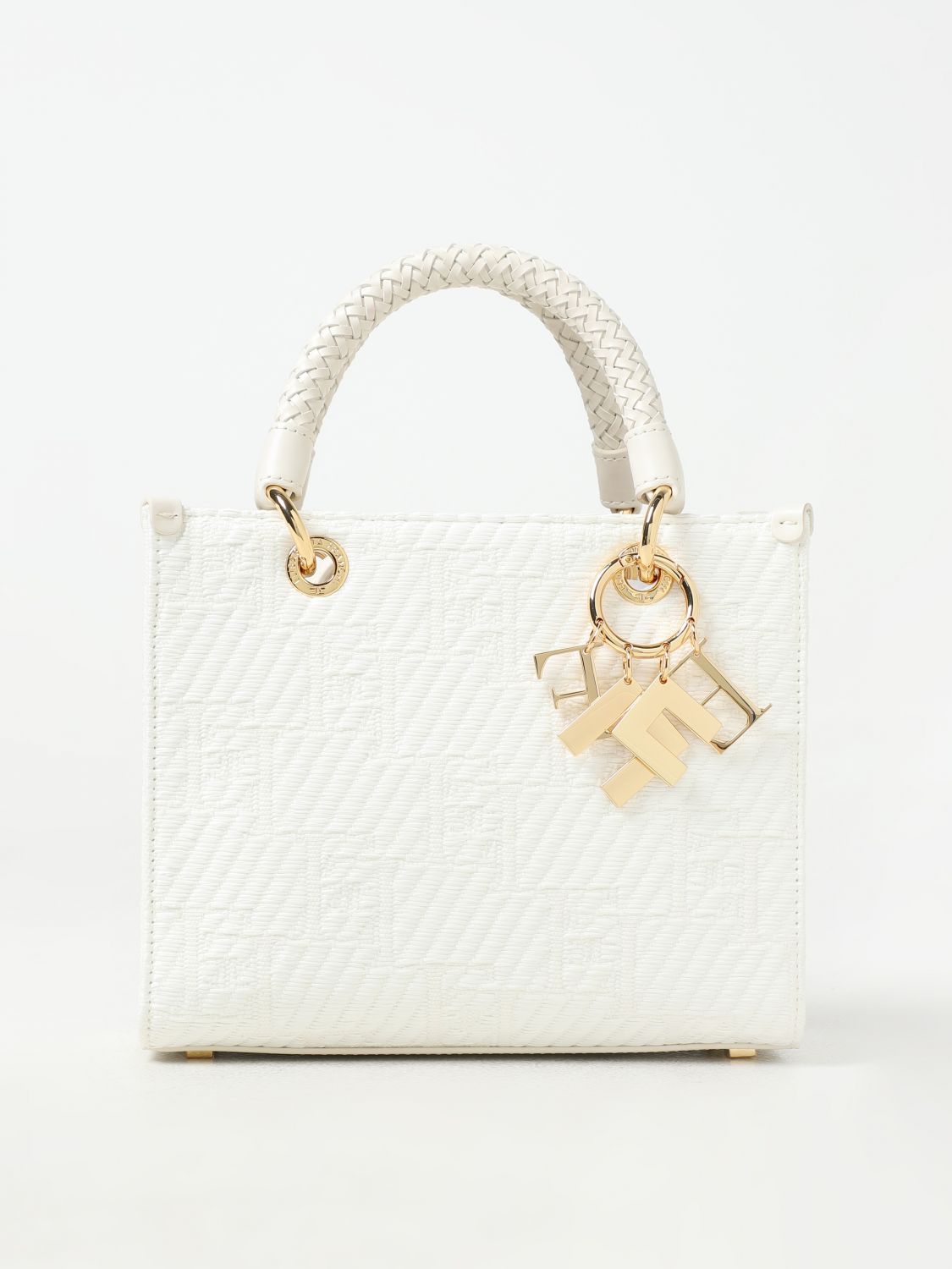 Shop Elisabetta Franchi Tote Bags  Woman Color Ivory