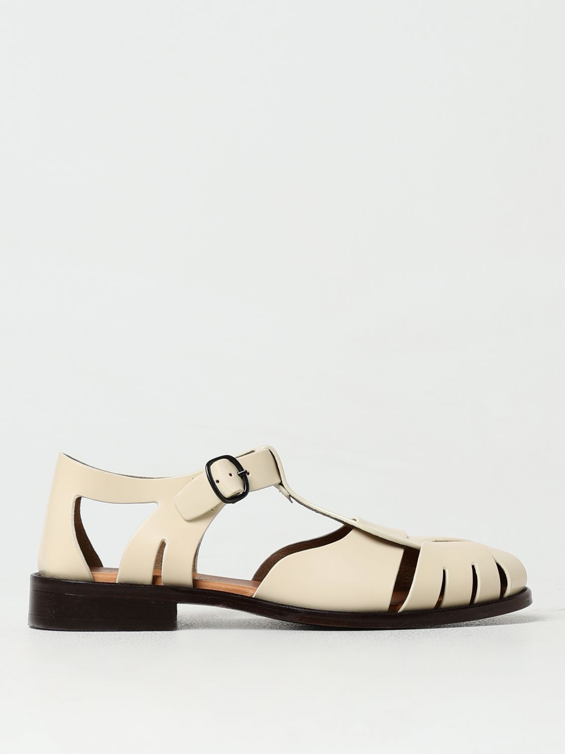 Shop Hereu Flat Sandals  Woman Color Cream