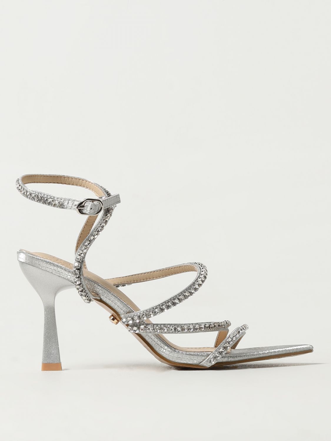 Shop Twenty Fourhaitch Heeled Sandals  Woman Color Silver