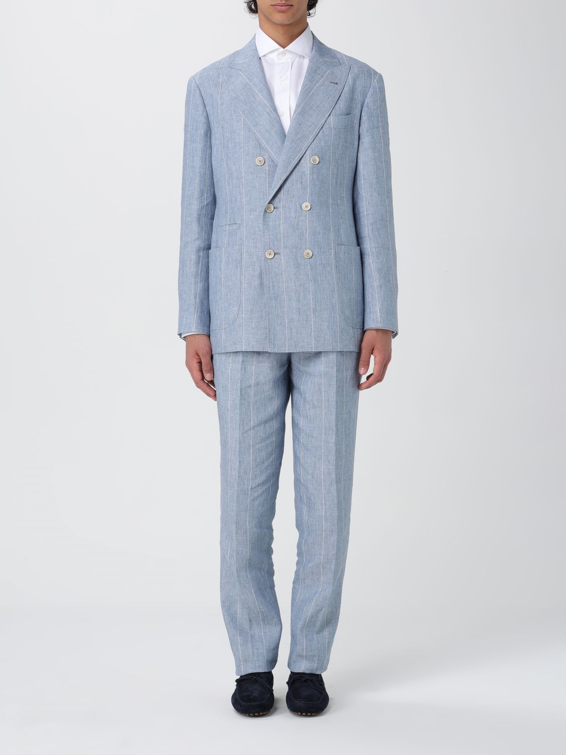 Shop Brunello Cucinelli Suit  Men Color Sky Blue