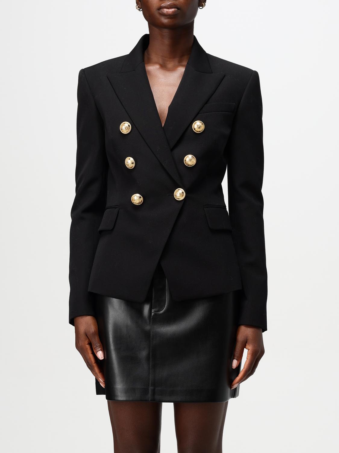 BALMAIN BLAZER BALMAIN WOMAN COLOR BLACK,411146002