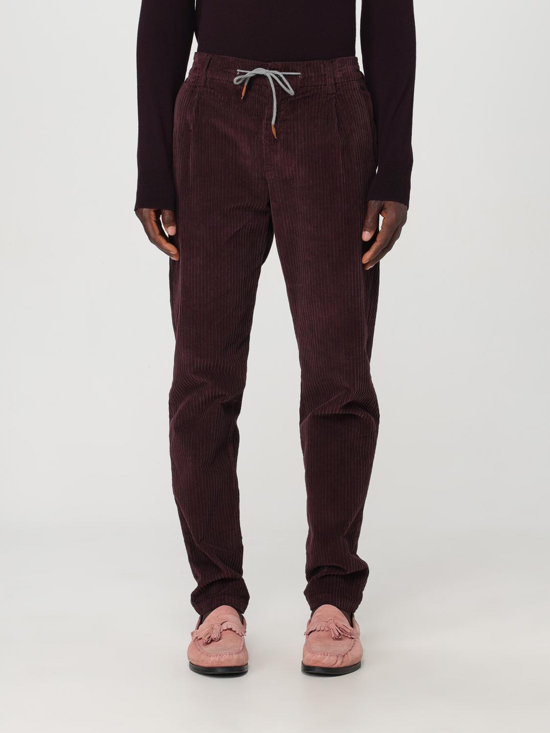 Shop Eleventy Pants  Men Color Burgundy