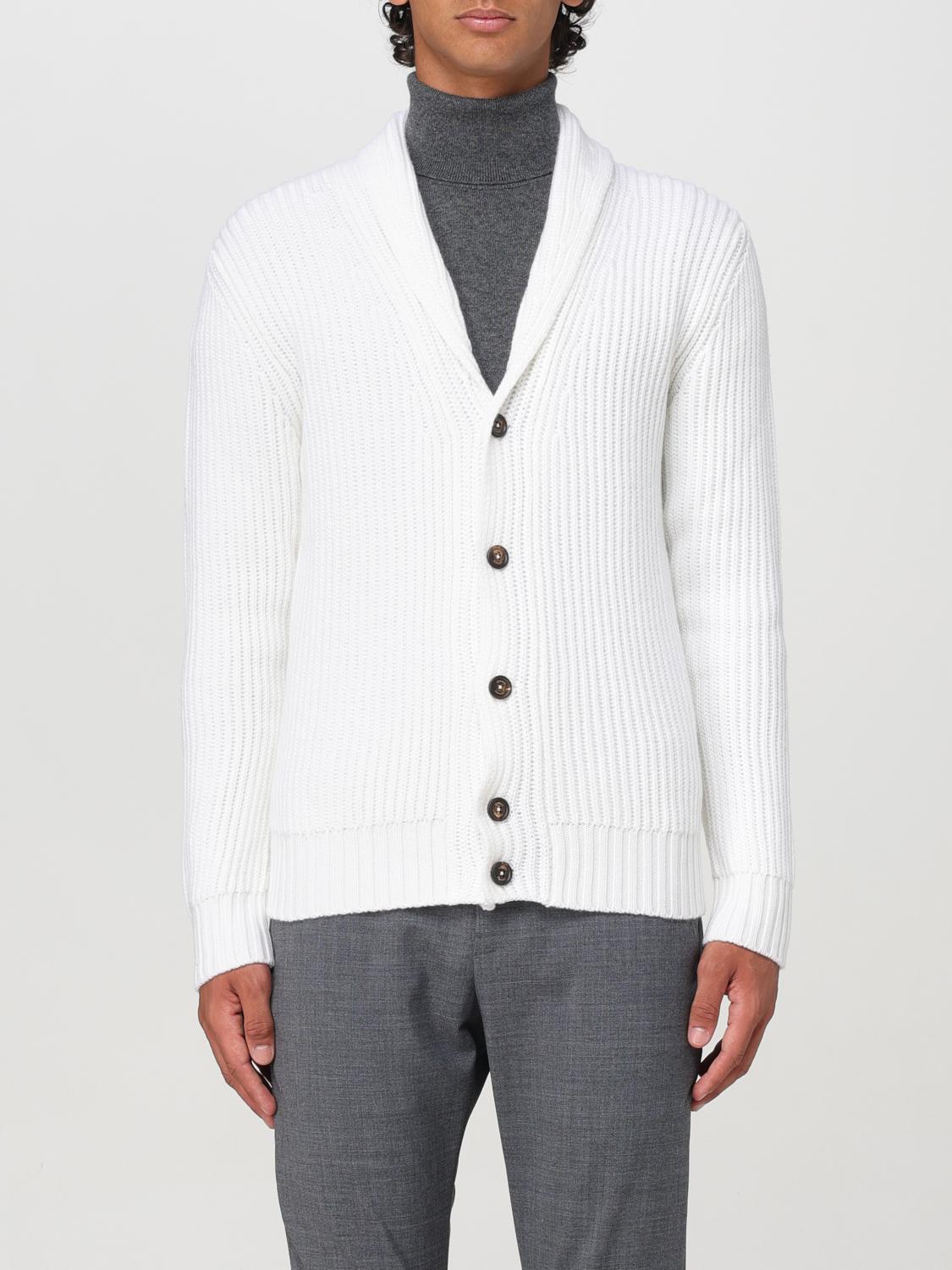 Shop Eleventy Cardigan  Men Color Ivory