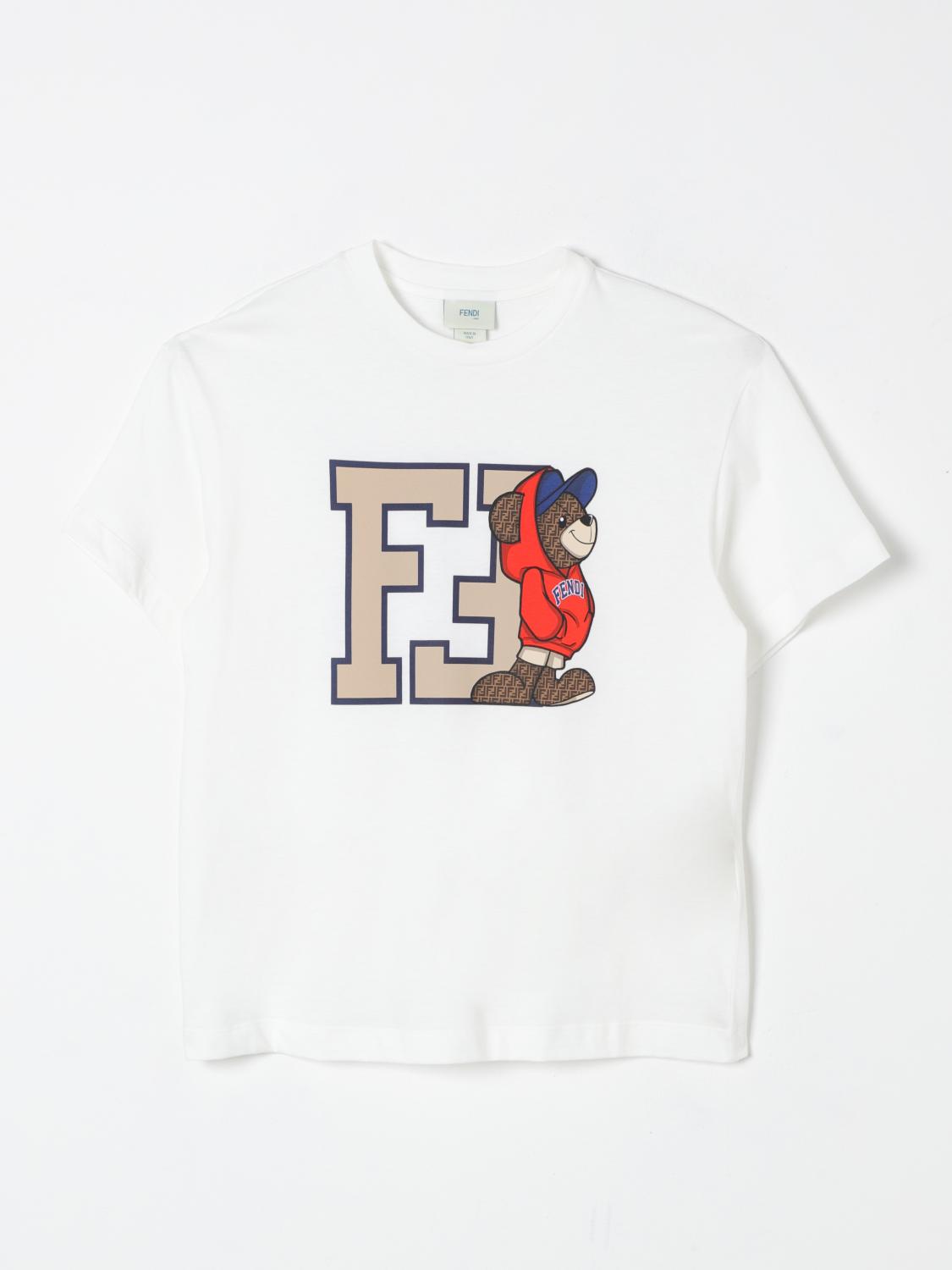 Shop Fendi T-shirt  Kids Color White In Weiss