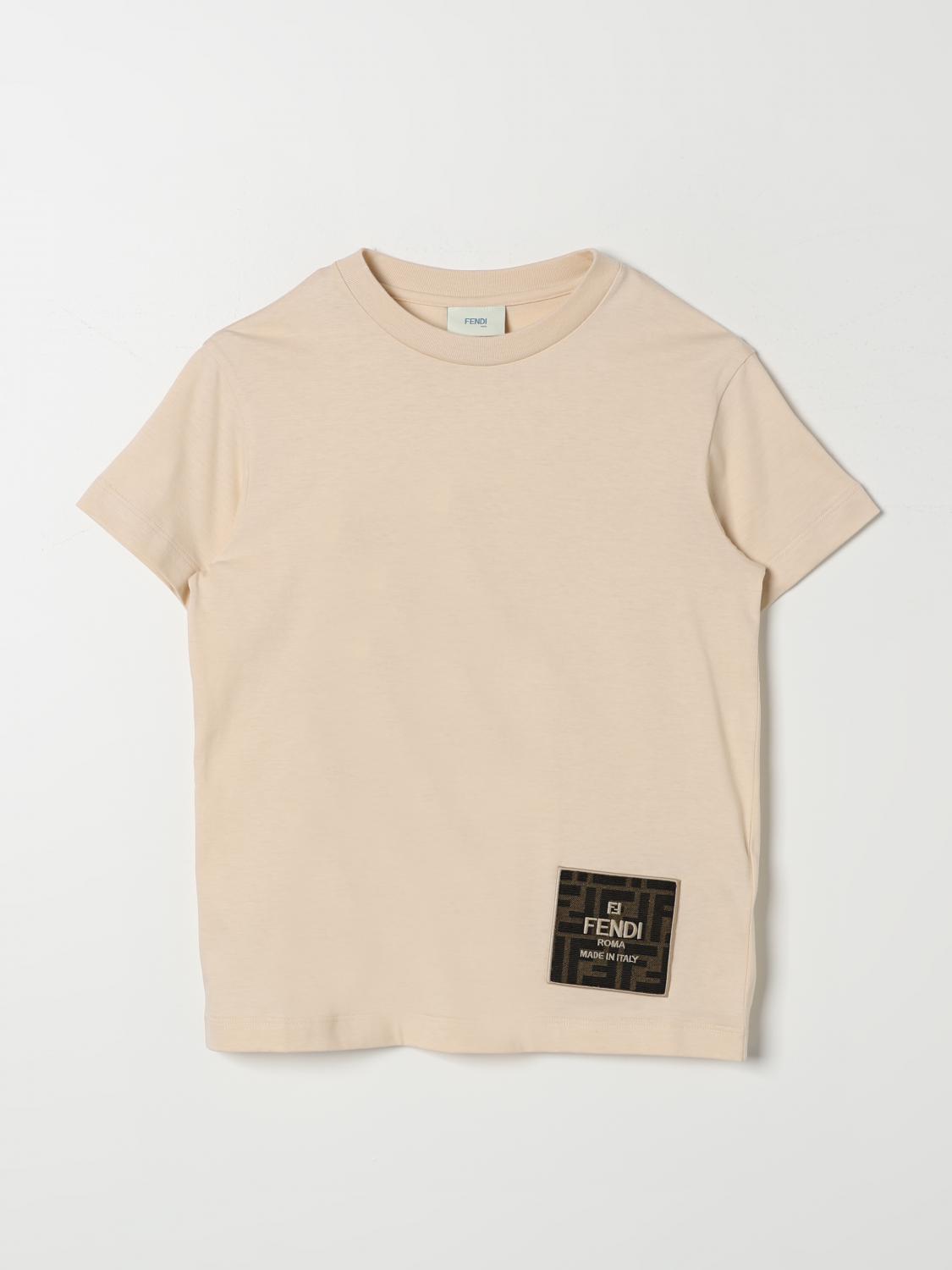 Shop Fendi T-shirt  Kids Color Beige