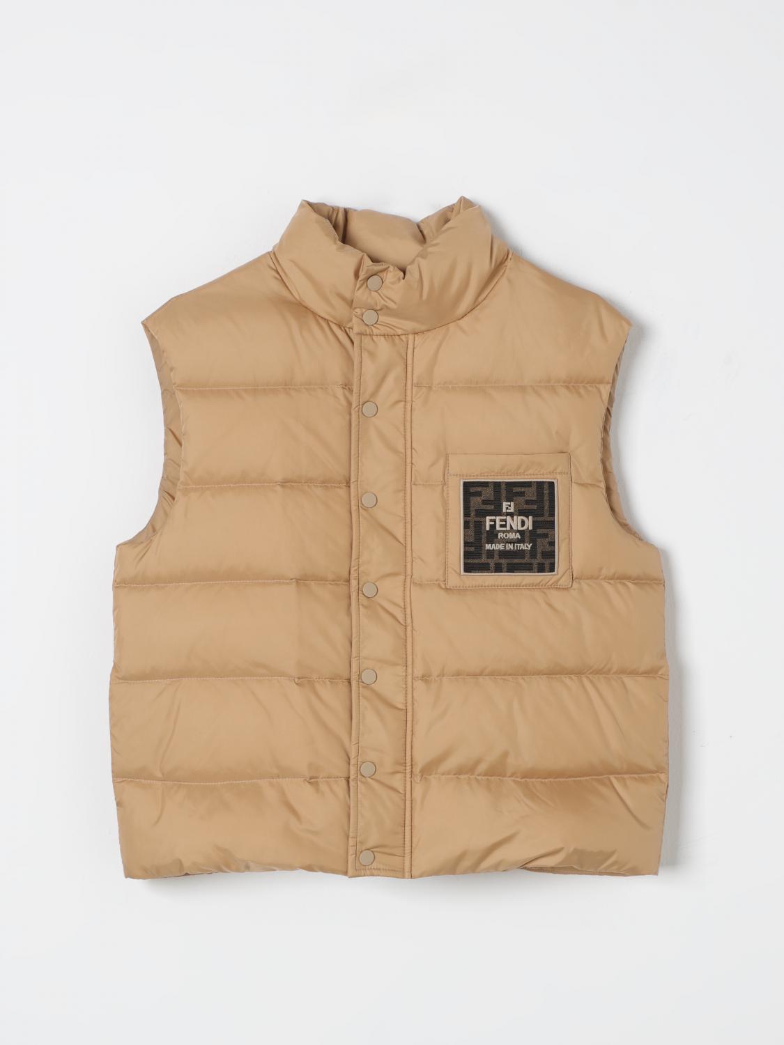 Shop Fendi Waistcoat  Kids Color Beige