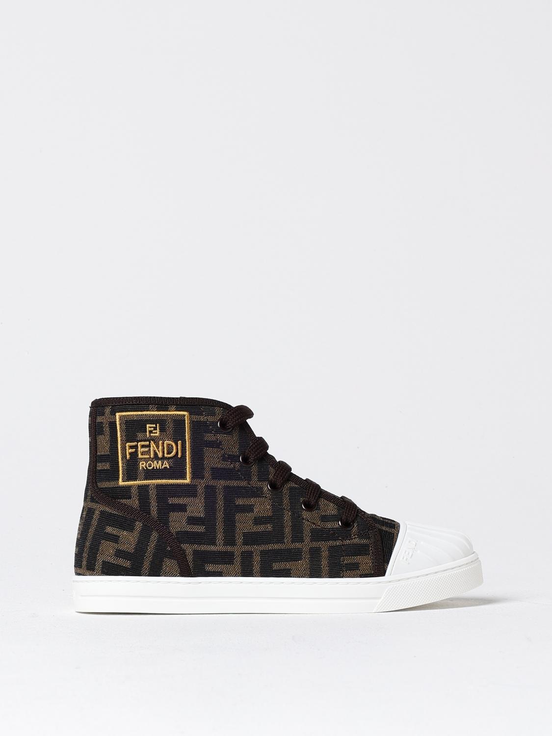 Shop Fendi Sneakers  Kids Color Tobacco In Tabak